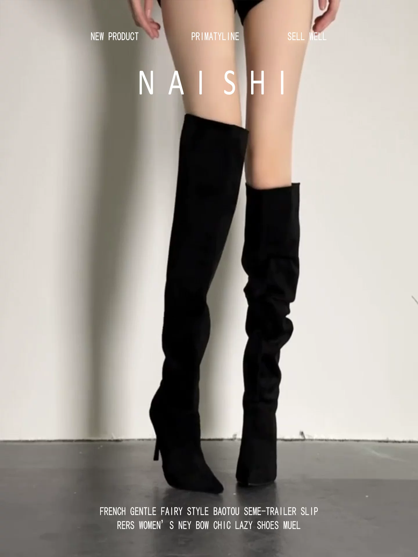 Phiên bản da cừu! Giày bốt mũi nhọn kiểu stiletto ôm sát chân, cao quá đầu gối, kiểu dáng chân chim, giày bốt cao gót retro, kiểu dáng lười dành cho nữ