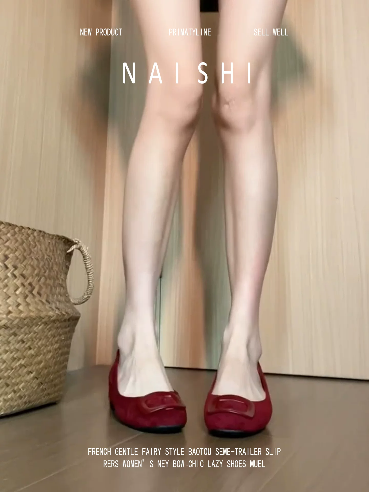 Phiên bản da cừu! Giày Mary Jane kiểu Pháp có khóa vuông dành cho nữ, giày da lộn màu đỏ kiểu slip-on phối cùng váy, giày đế xuồng tăng chiều cao.