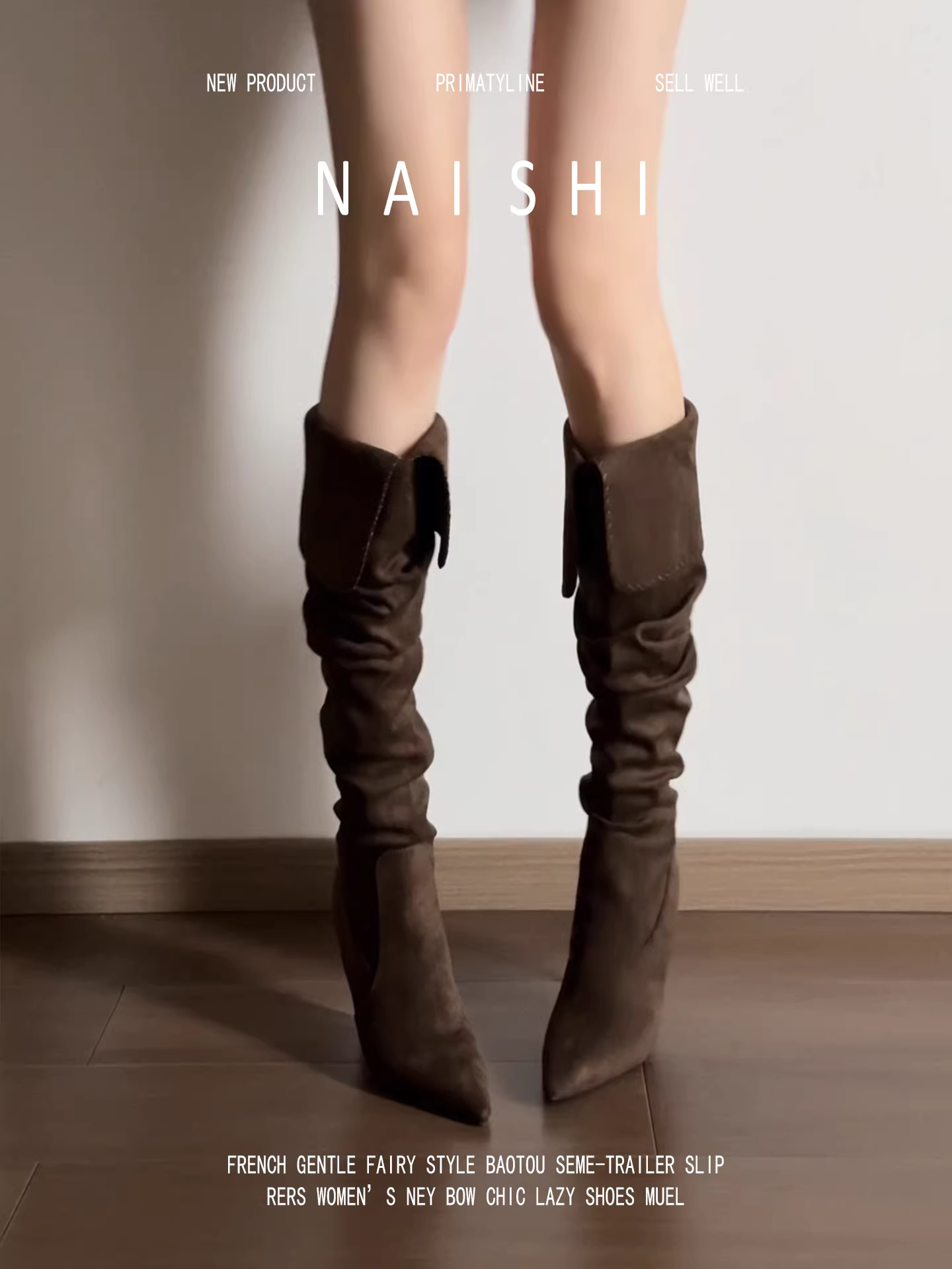 Phiên bản da cừu! Giày bốt cao cổ mũi nhọn kiểu miền Tây có gót nhọn, giày bốt xếp ly, giày bốt cưỡi ngựa Melard, giày bốt cao gót dáng thon.