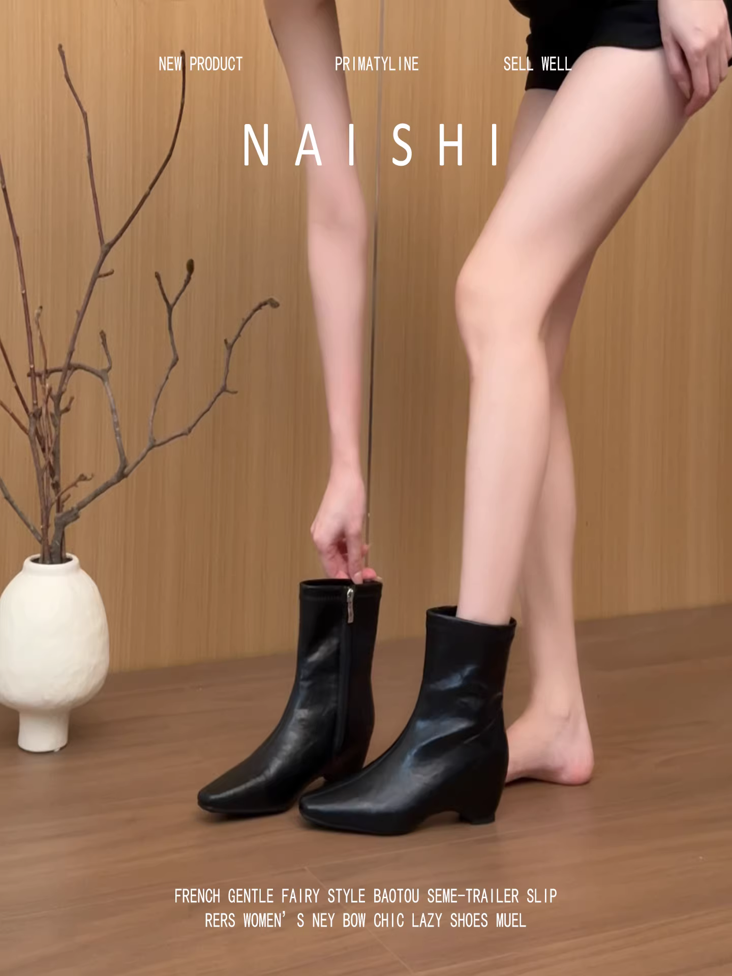 Phiên bản da cừu! Giày bốt cổ ngắn mũi vuông phong cách Hàn Quốc mang lại cảm giác cao cấp, giày Chelsea thanh lịch có khóa kéo bên hông và đế nâng giấu kín, giày bốt kiểu Pháp dáng ôm.