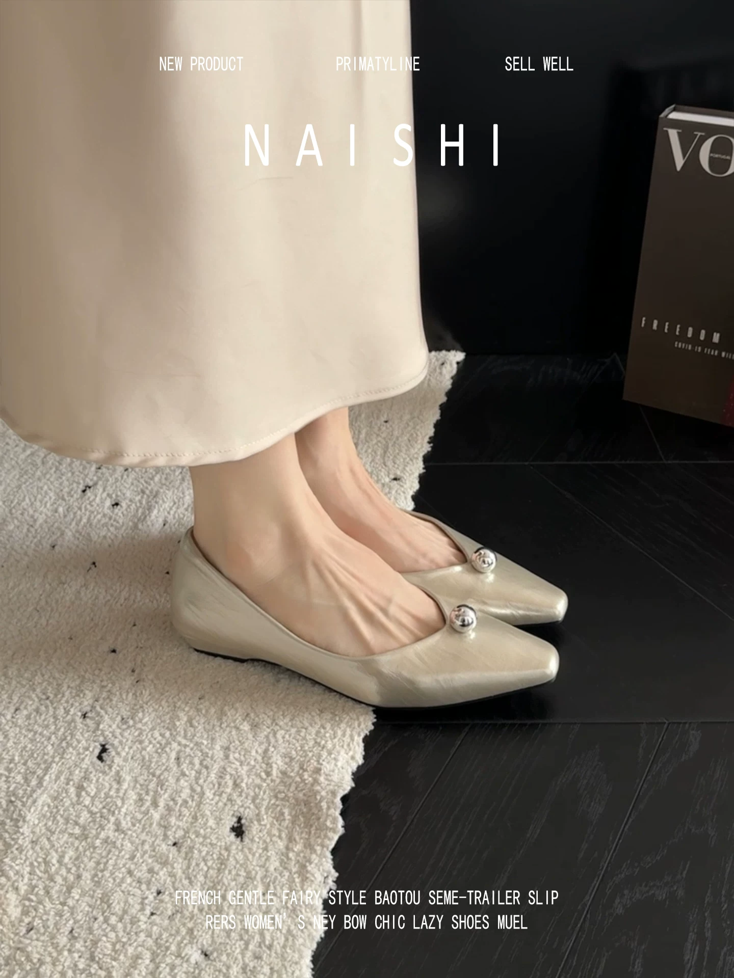 Phiên bản da cừu! Giày Mary Jane cao cấp kiểu Pháp, giày đế thấp kiểu slip-on phù hợp với váy, giày đơn giản dị thanh lịch có gót thấp.