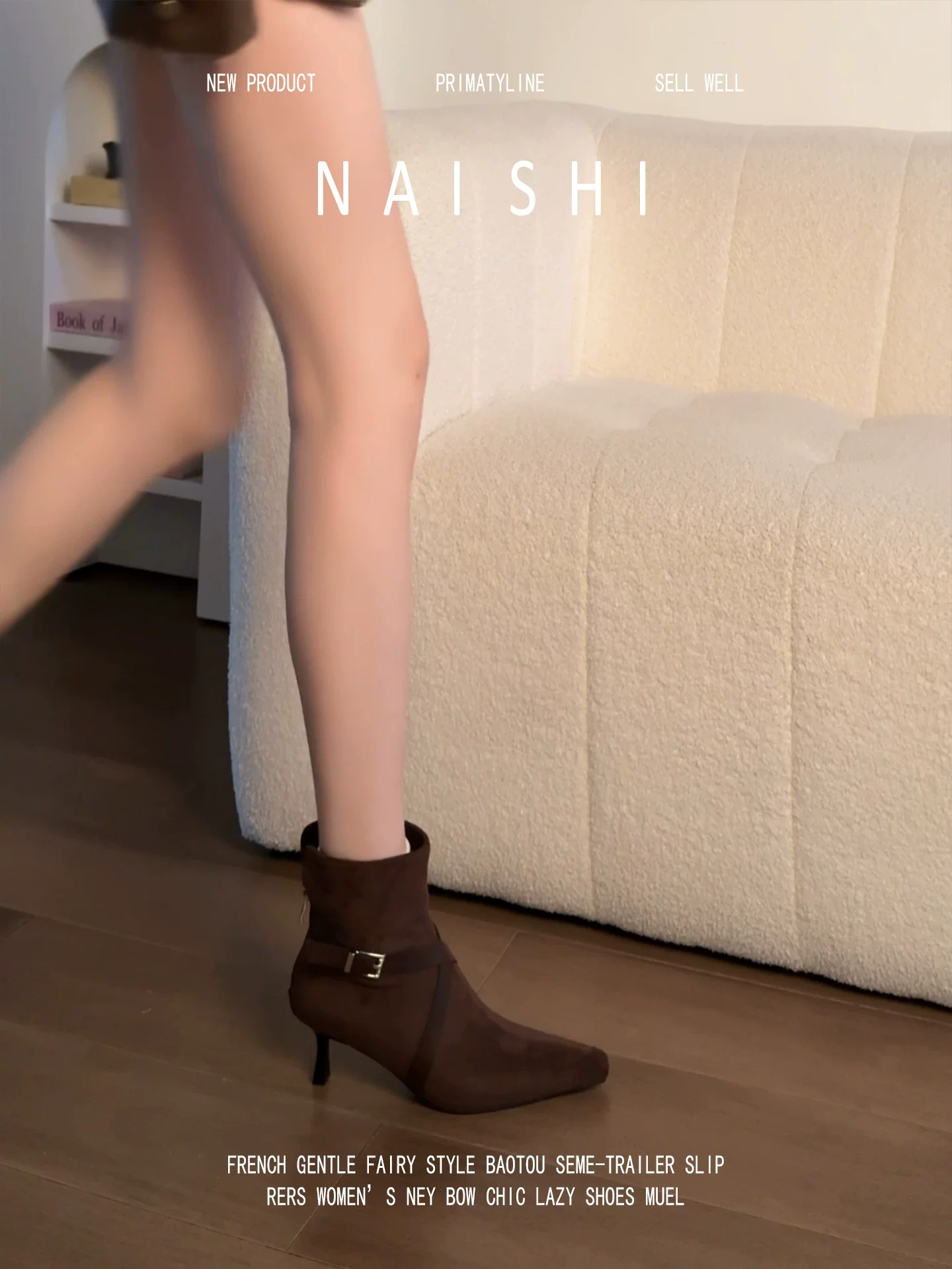 Phiên bản da cừu! Giày bốt ngắn da lộn kiểu cổ điển dành cho nữ, giày bốt hiệp sĩ phương Tây phong cách hoang tàn, giày cao gót mũi nhọn gót thon