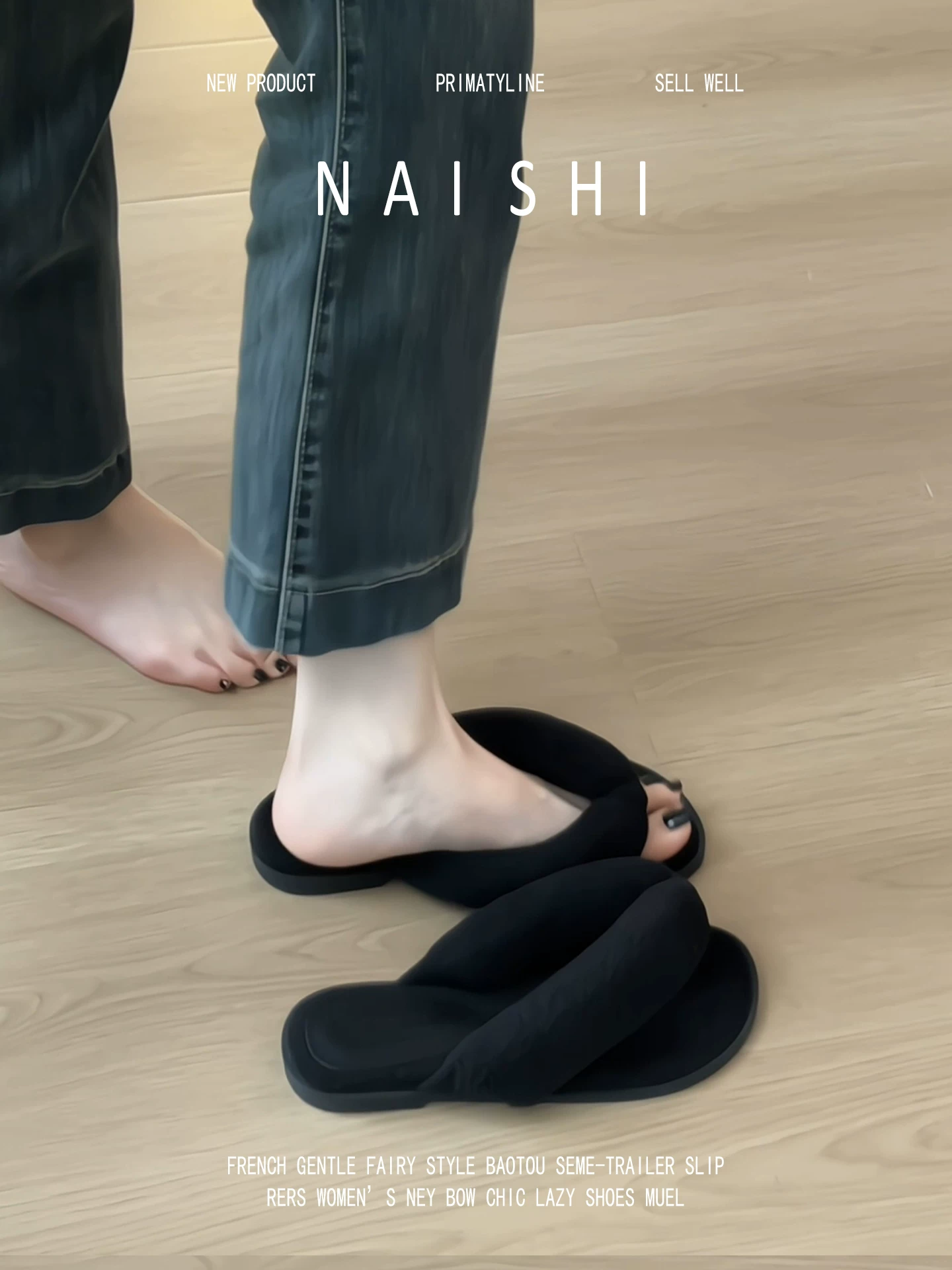 Phiên bản da cừu! Giày lông kiểu Pháp dành cho nữ, dép xỏ ngón cao cấp để đi ngoài trời, dép mùa hè thông thường.