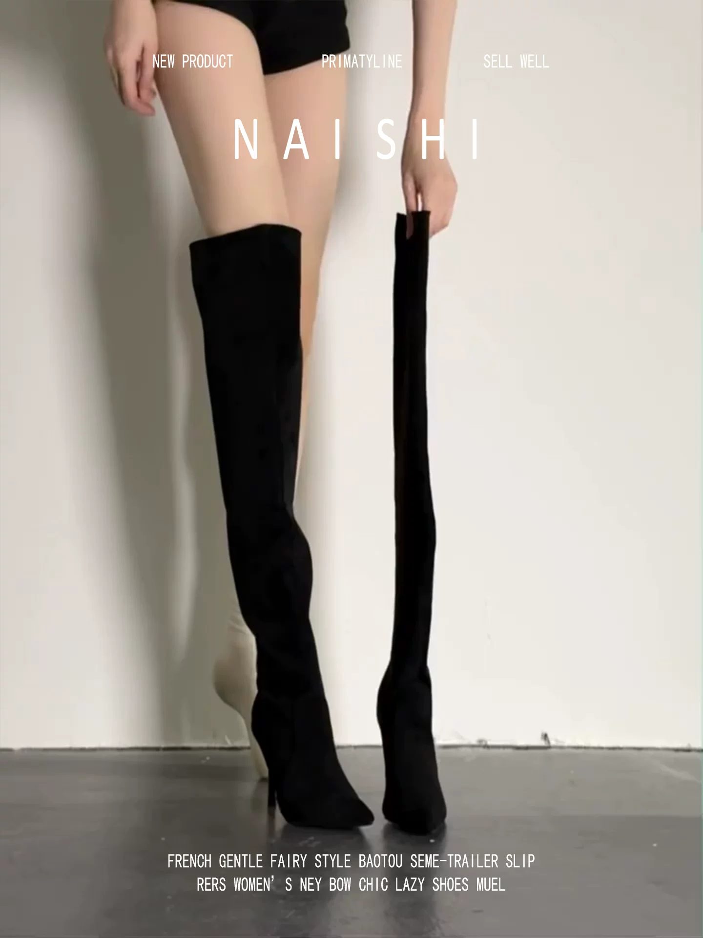 Phiên bản da cừu! Giày bốt mũi nhọn kiểu stiletto ôm sát chân, cao quá đầu gối, kiểu dáng chân chim, giày bốt cao gót retro, kiểu dáng lười dành cho nữ