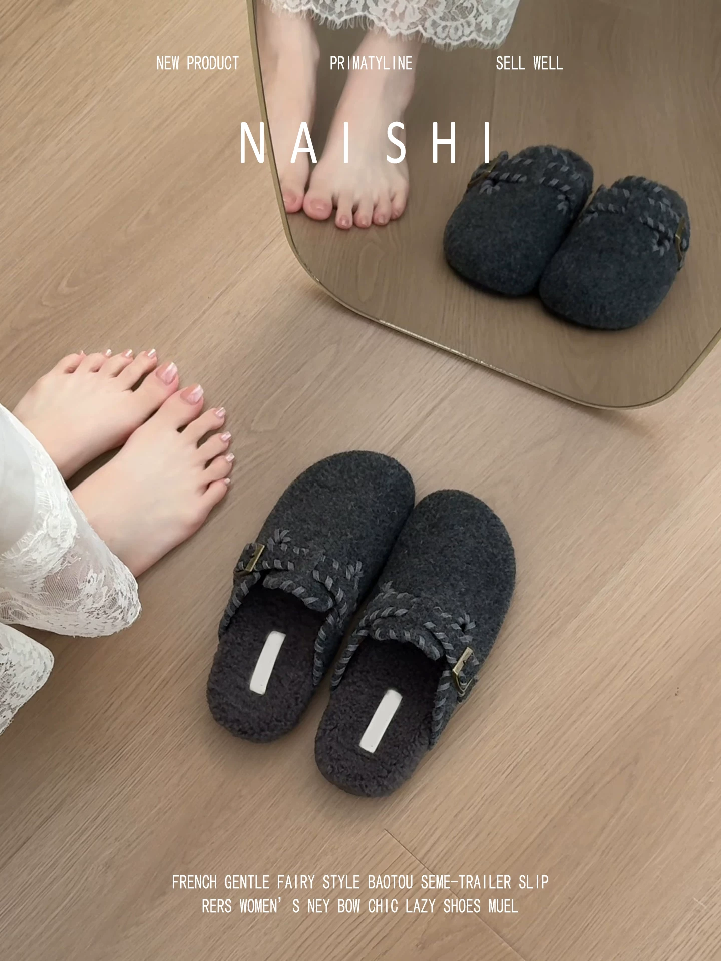 Phiên bản da cừu! Dép lười kiểu Birkenstock cổ điển, chất liệu nhung mềm mại, đế dày, mũi kín, lông xù dành cho nữ