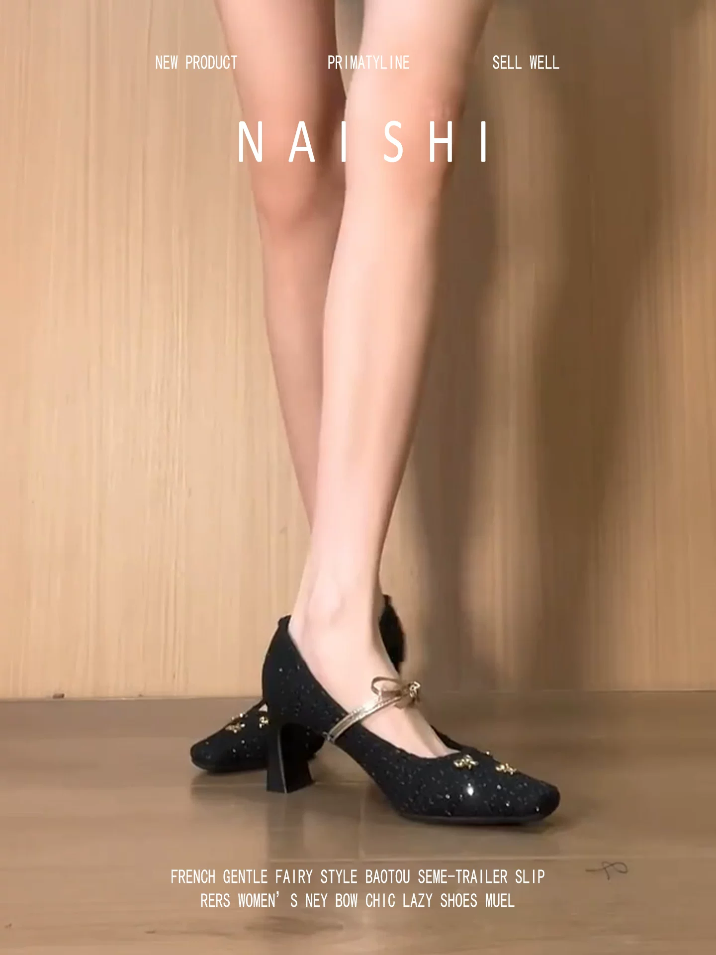 Phiên bản da cừu! Giày cao gót kiểu Chanel dành cho nữ với nơ, mũi vuông, giày Mary Jane gót vuông kiểu Pháp.