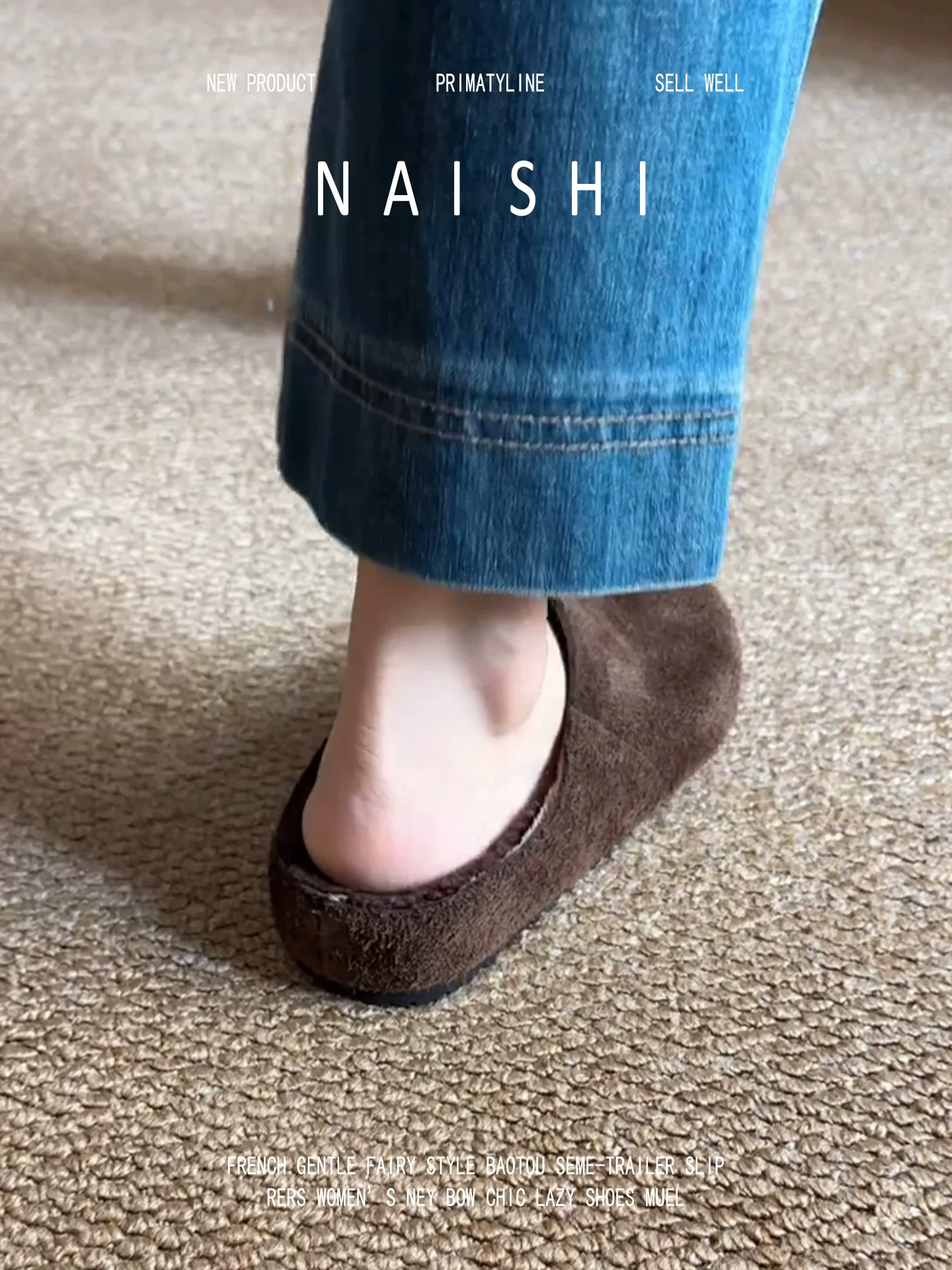 Phiên bản da cừu! Dép lười kiểu Birkenstock bằng da lộn cổ điển, dép nửa kín mũi lót lông cừu, kiểu giản dị.