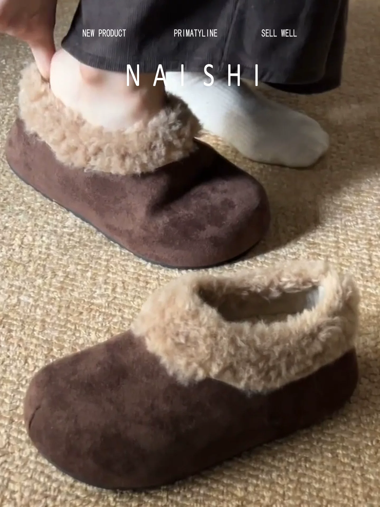 Phiên bản da cừu! Giày cotton ấm áp đa năng kiểu Birkenstock cổ điển dành cho nữ, giày lót lông dày đế dày mùa đông.
