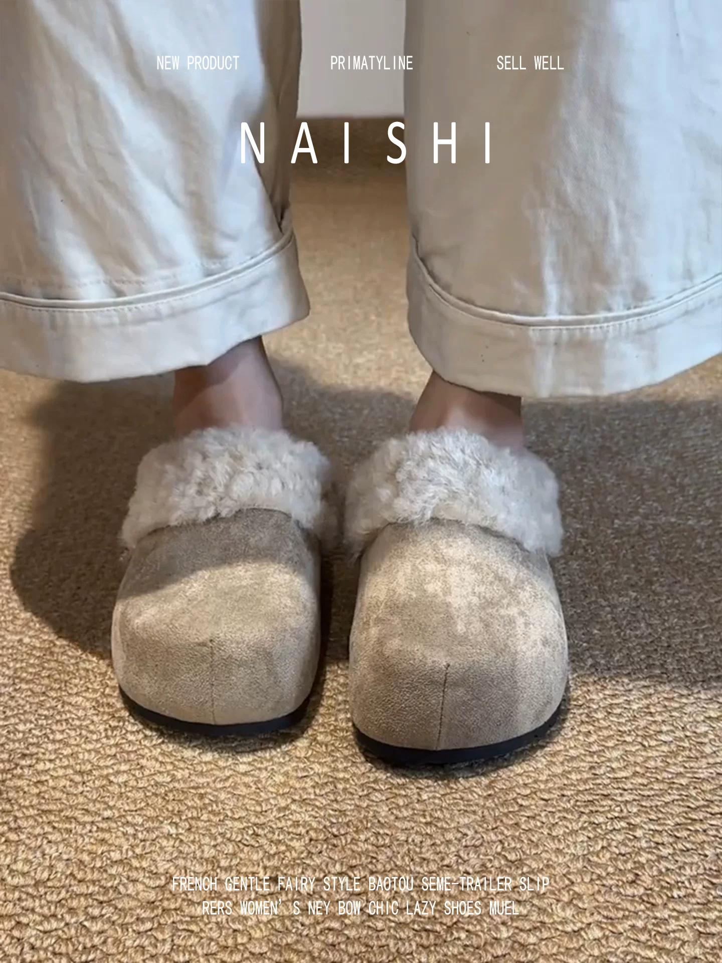 Phiên bản da cừu! Giày kiểu Birkenstock cổ điển với độ tăng chiều cao ẩn, dép nửa kín mũi đế dày lót lông mềm mại, giày len cừu ấm áp, phong cách giản dị.