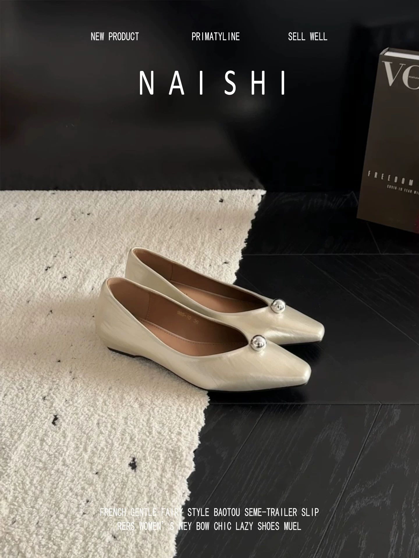 Phiên bản da cừu! Giày Mary Jane cao cấp kiểu Pháp, giày đế thấp kiểu slip-on phù hợp với váy, giày đơn giản dị thanh lịch có gót thấp.