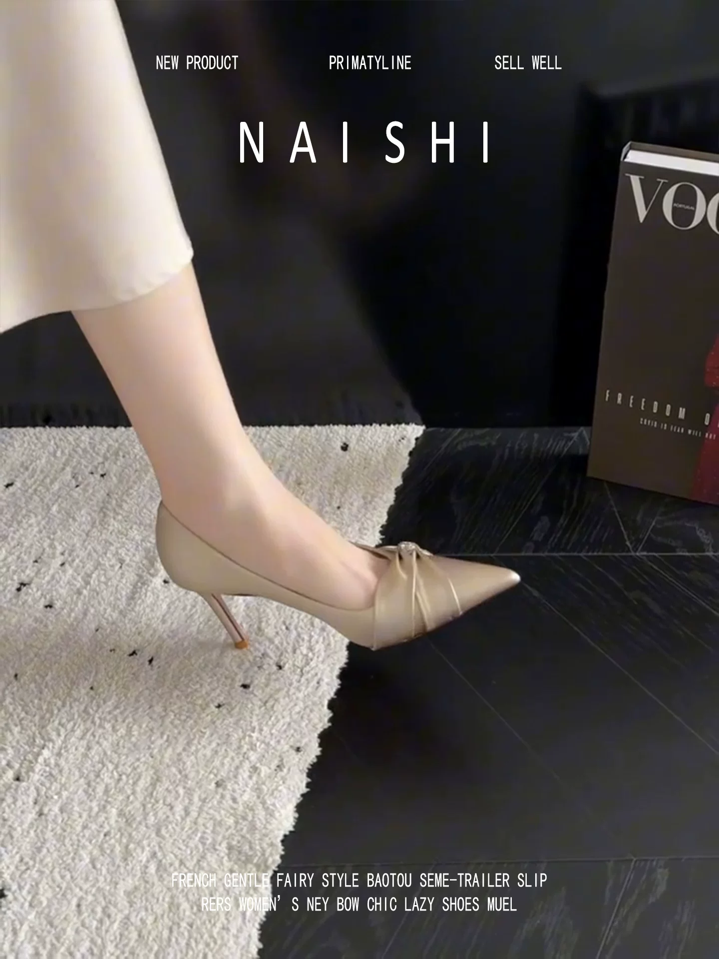 Phiên bản da cừu! Giày cao gót màu sâm panh dành cho nữ, giày đơn mũi nhọn đính đá phong cách quý tộc Pháp, giày cưới bằng satin gót nhọn.