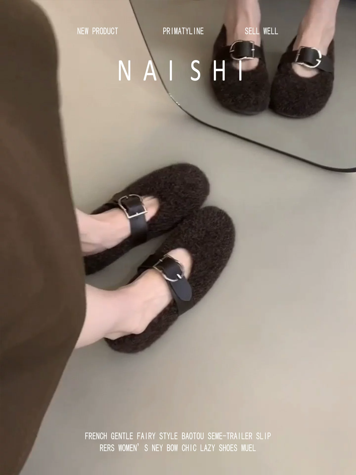 Phiên bản da cừu! Giày lót lông sang trọng kiểu cổ điển có dây đeo đơn, giày cotton ấm áp cho mùa đông, giày lười đế bằng kiểu Mary Jane.