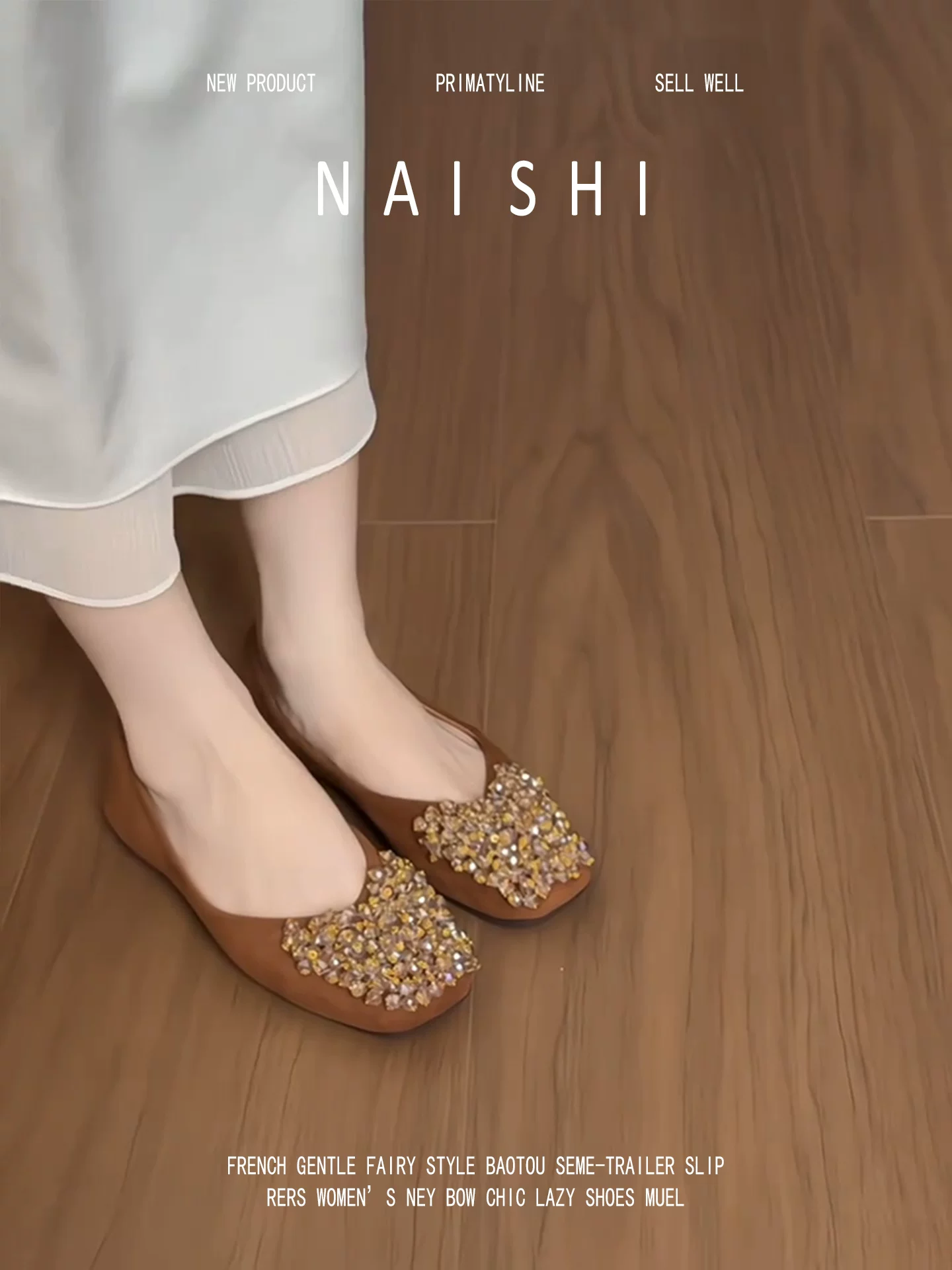 Phiên bản da cừu! Giày dạ hội đính đá cổ điển, kiểu dáng mới phong cách Trung Hoa, dễ phối với váy, giày Mary Jane dành cho nữ.
