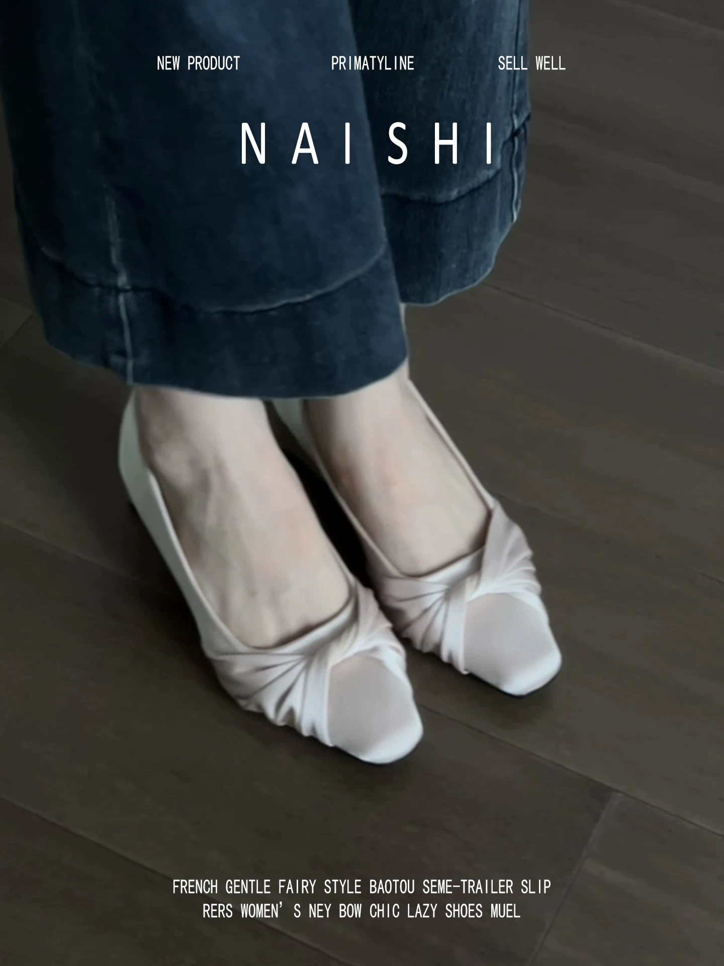 Phiên bản da cừu! Giày Mary Jane đế thấp bằng vải satin xếp ly kiểu Pháp dành cho nữ, phong cách nhẹ nhàng, giày đế vuông nhỏ thanh lịch, gót vuông.