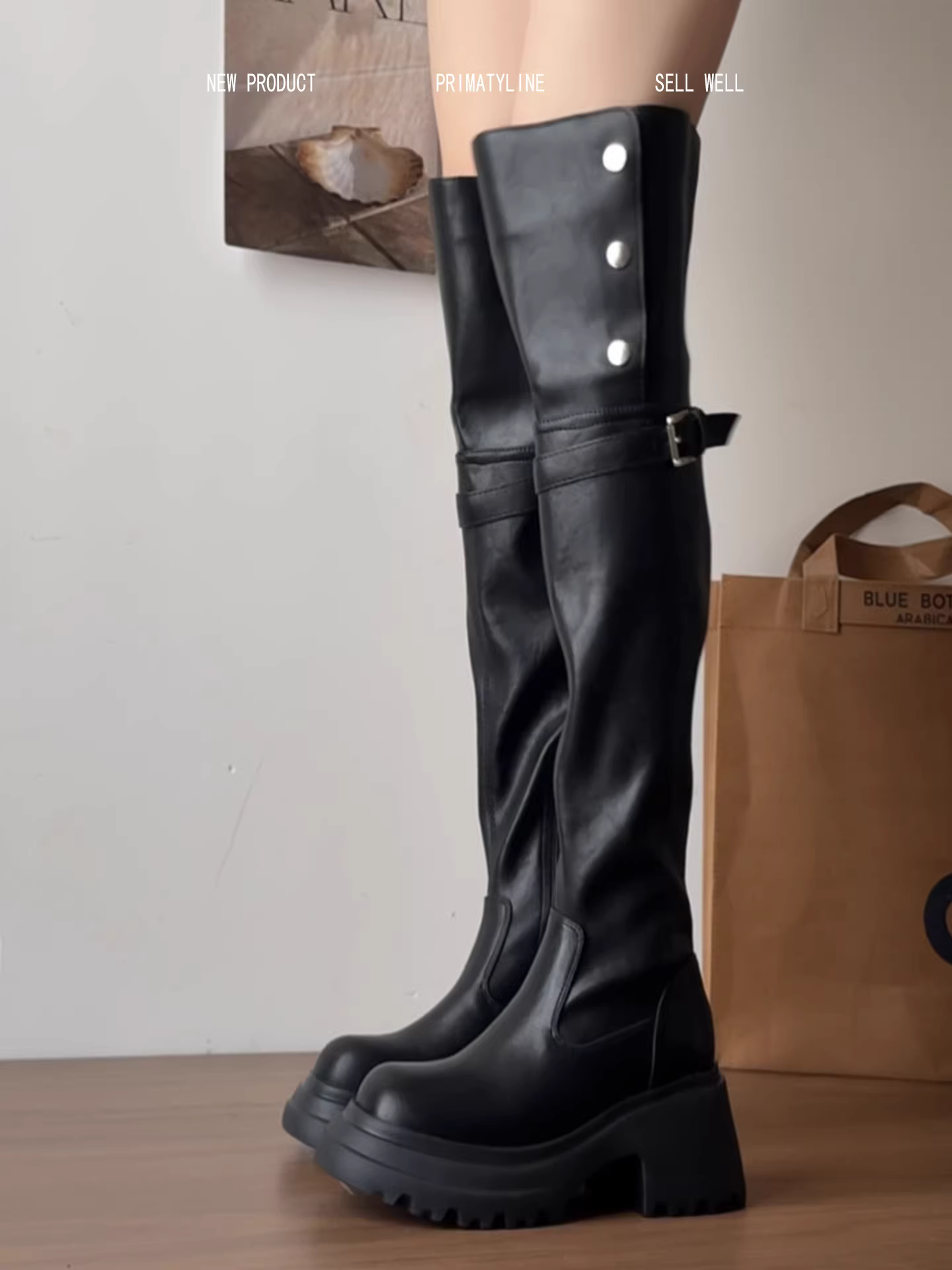 Phiên bản da cừu! Bốt cao quá đầu gối, bốt cưỡi ngựa có thể chuyển đổi hai chiều dành cho nữ, da thật màu đen, bốt cao cổ Melard cổ điển với gót dày.