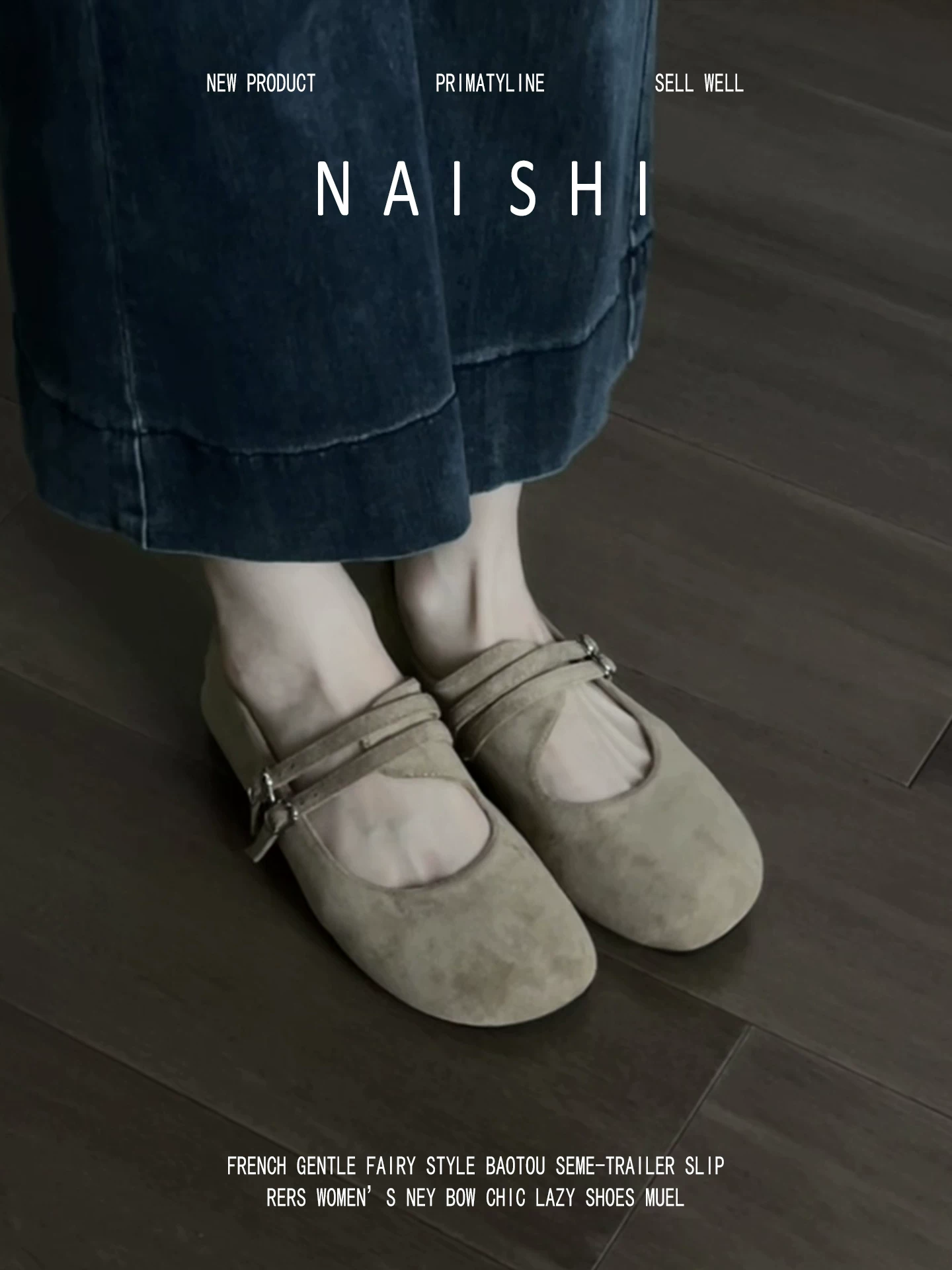 Phiên bản da cừu! Giày Mary Jane da lộn cổ điển có quai đơn, giày đế bằng thoải mái kiểu Birkenstock, giày lười mũi tròn.