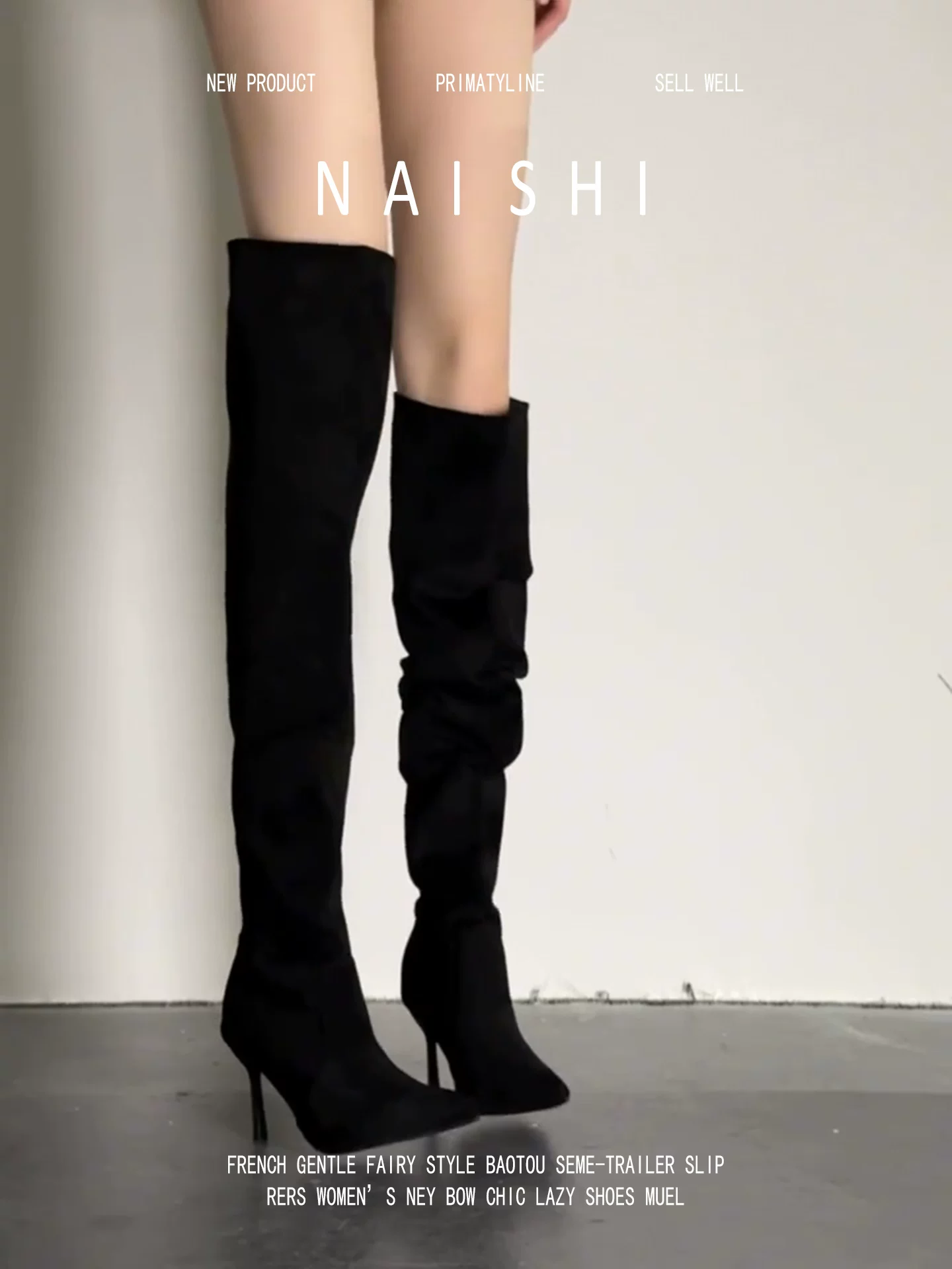Phiên bản da cừu! Giày bốt mũi nhọn kiểu stiletto ôm sát chân, cao quá đầu gối, kiểu dáng chân chim, giày bốt cao gót retro, kiểu dáng lười dành cho nữ