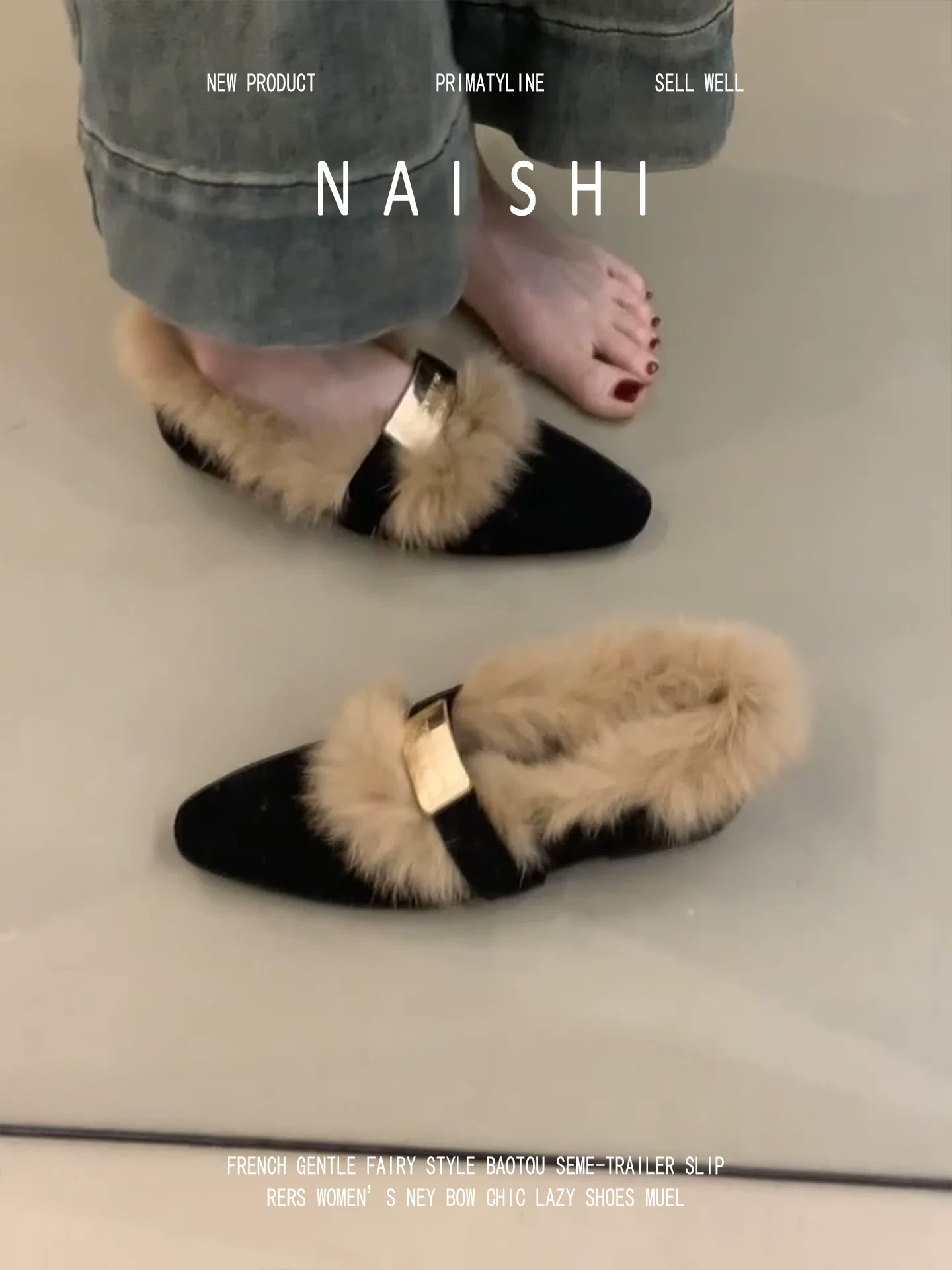 Phiên bản da cừu! Giày lười lông mềm kiểu cổ điển dành cho nữ, giày cotton lót lông cừu ấm áp, giày lông mềm đi làm mùa đông.