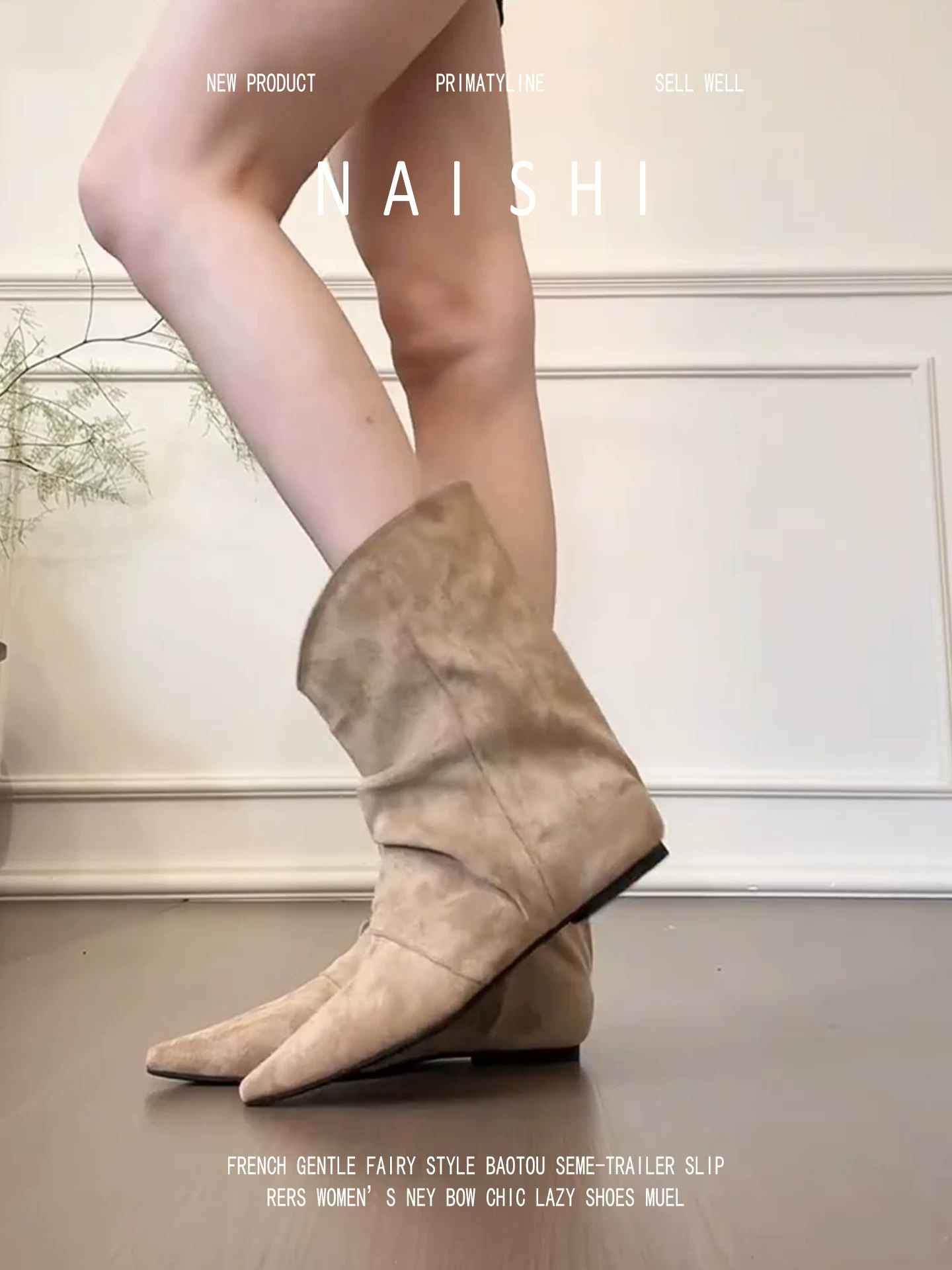 Phiên bản da cừu! Giày bốt xếp ly cổ điển dành cho nữ, kiểu dáng miền hoang, bốt ngắn kiểu miền Tây, bốt cưỡi ngựa đa năng kiểu chữ V tăng chiều cao.