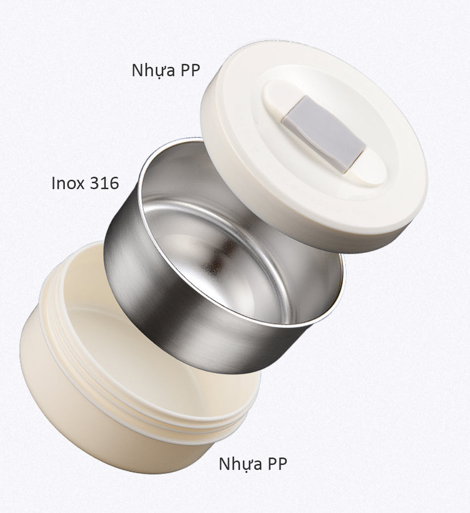 Hộp cơm giữ nhiệt 4 ngăn inox y tế 316 OEM BF2800