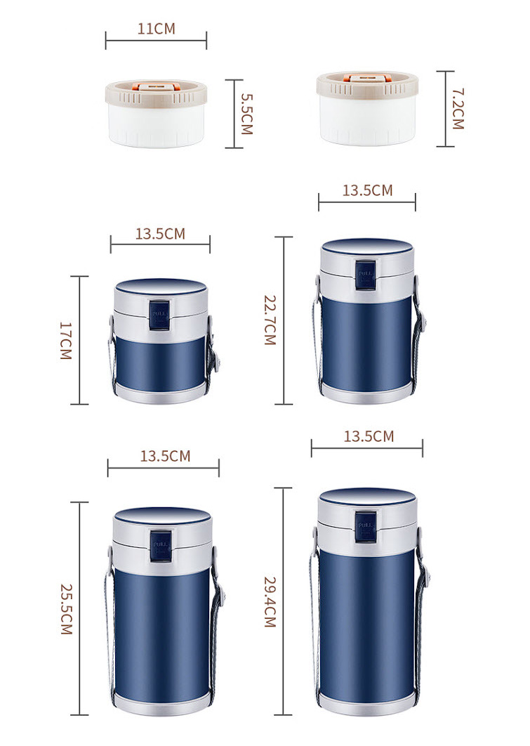 Hộp cơm giữ nhiệt 2-4 ngăn inox y tế 316 OEM SJ94