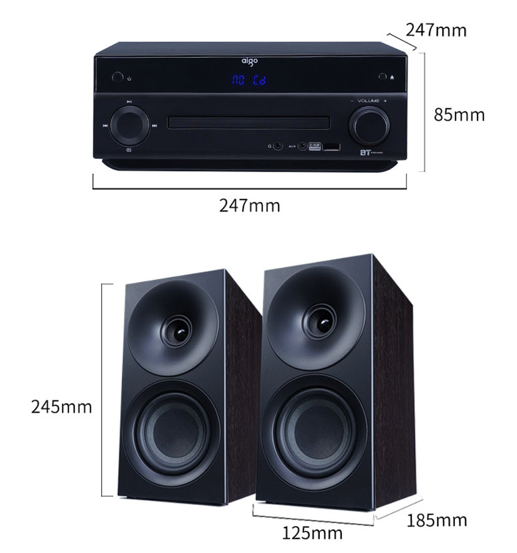 Dàn âm thanh mini bluetooth đọc CD FM Aigo T82
