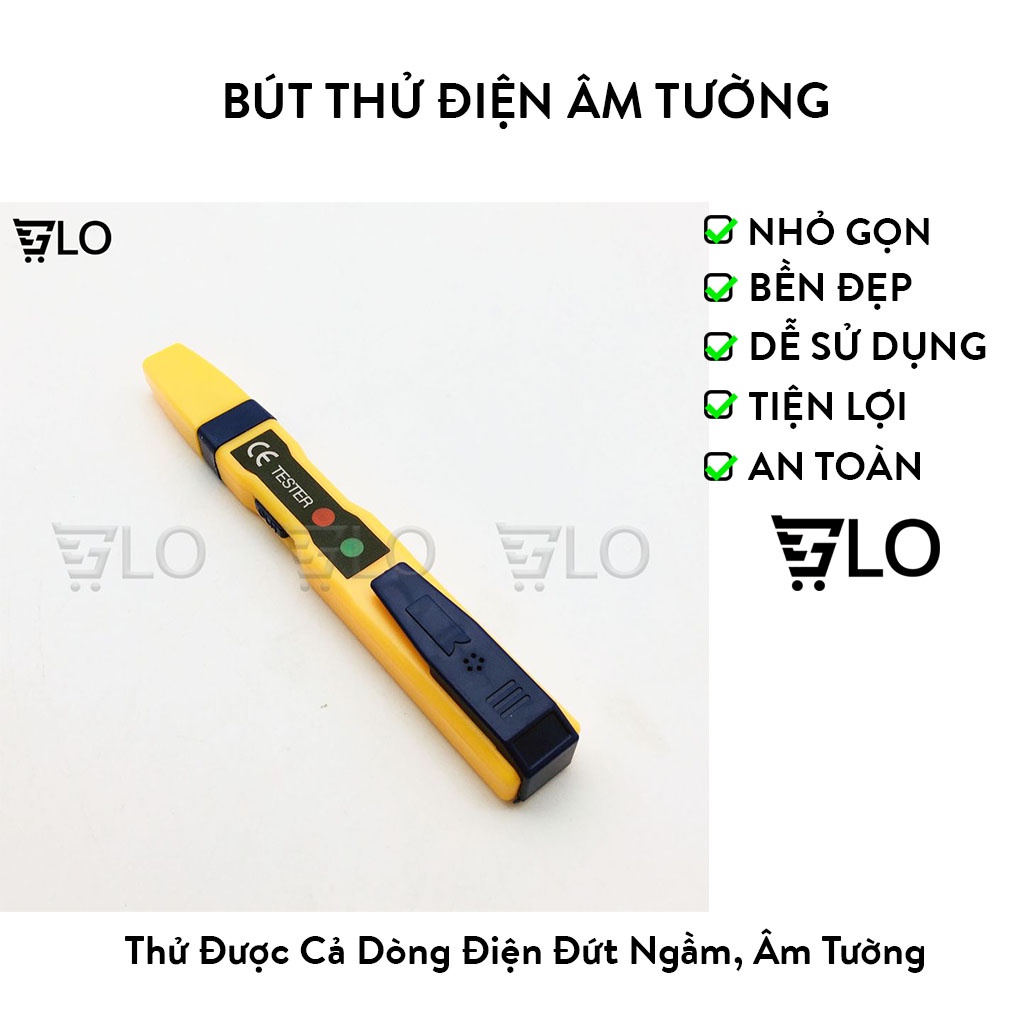 Bút Thử Điện Âm Tường Xuyên Tường Kèm 2 Viên Pin