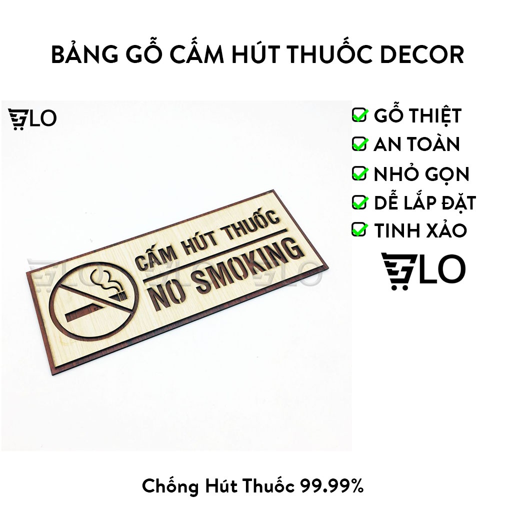 Bảng Gỗ Cấm Hút Thuốc Decor Trang Trí