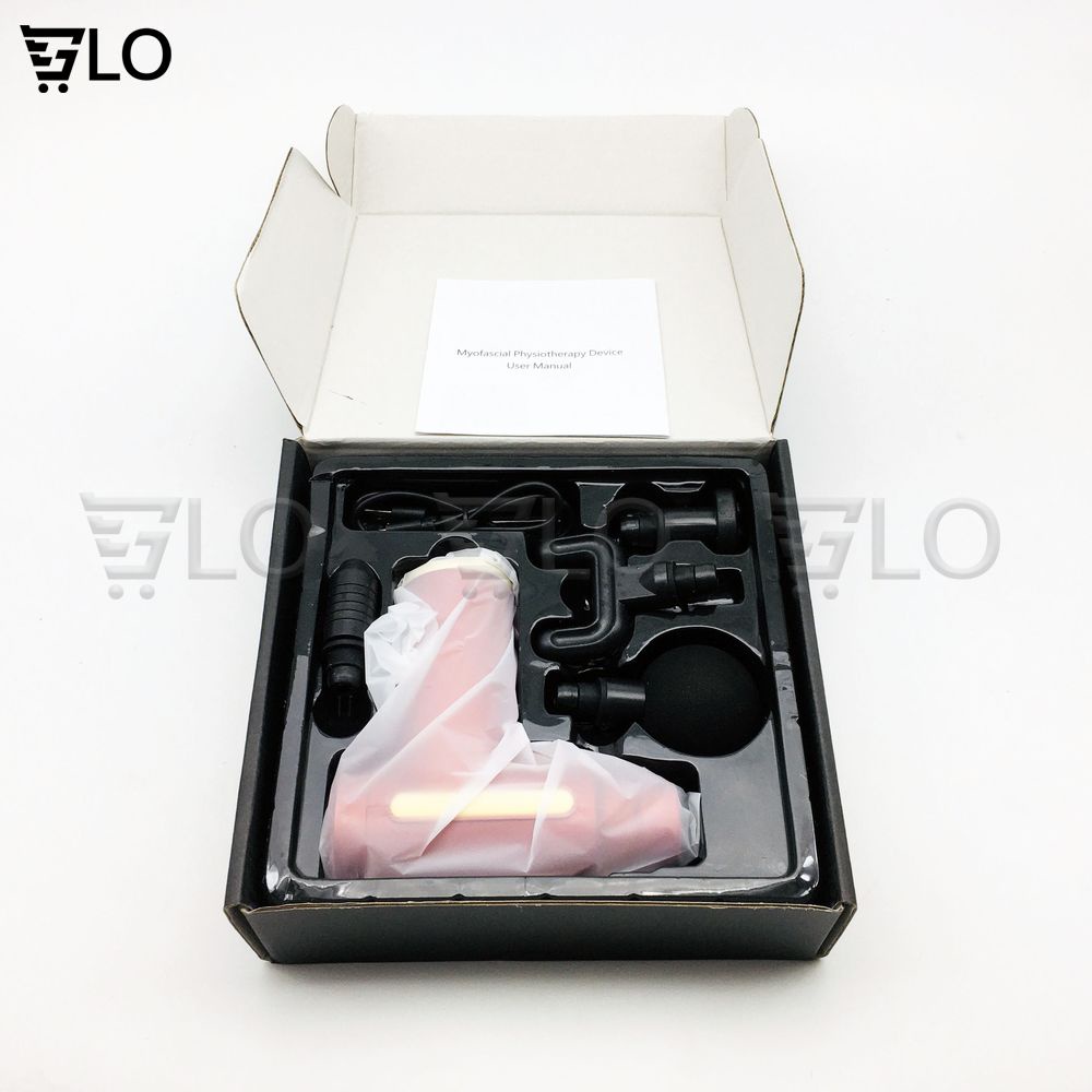Súng Massage Fascial Gun Đấm Lưng Cầm Tay Đa Năng, Giãn Cơ Booster, Mát Xa Cổ Vai Gáy Với 4 Đầu Và 6 Chế Độ