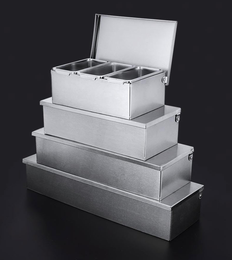 Khay đựng gia vị nhiều ngăn có nắp đậy bảo quản inox 304 BXH17