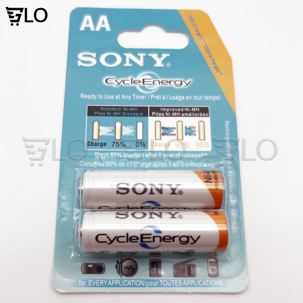 Vỉ 2 Viên Pin Sạc Sony AA(4600mah), AAA(4300mah) CycleEnergy