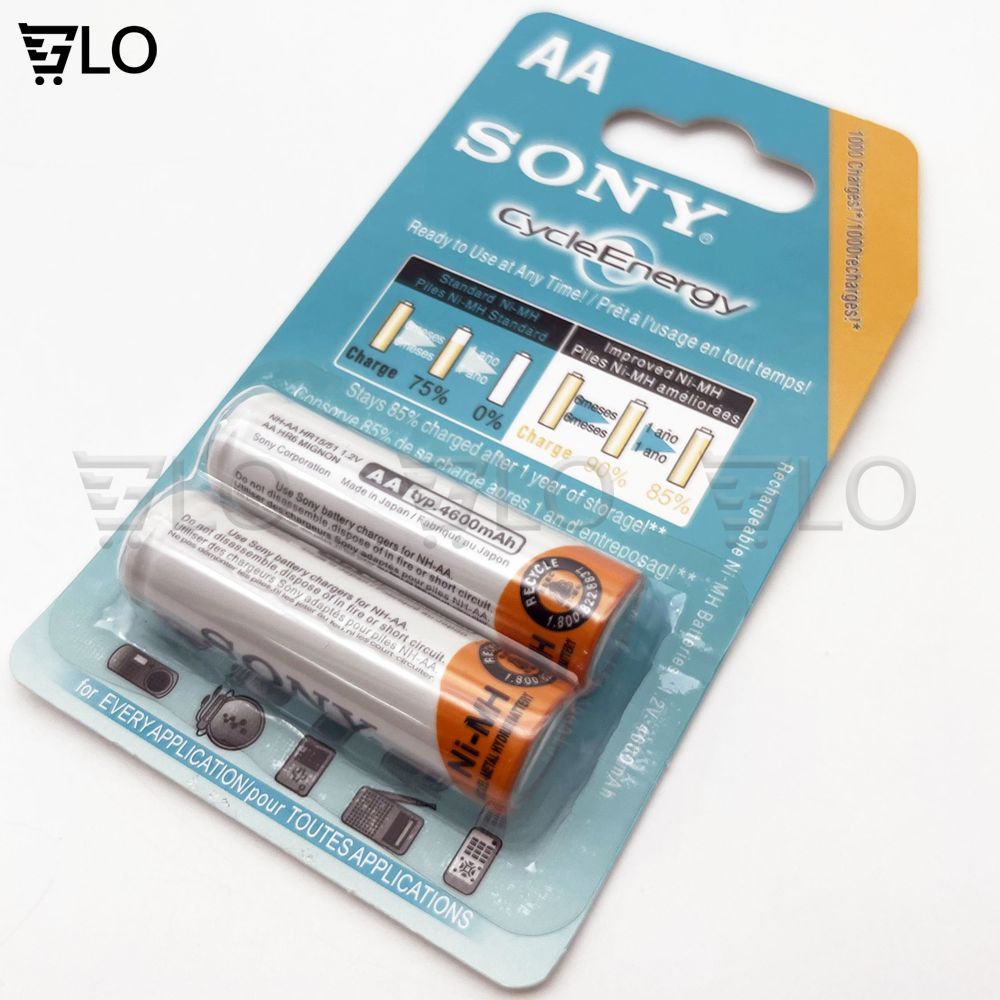 Vỉ 2 Viên Pin Sạc Sony AA(4600mah), AAA(4300mah) CycleEnergy