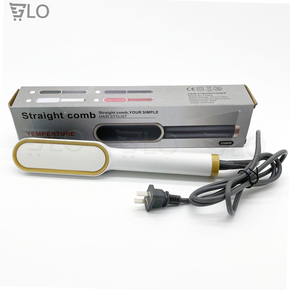Lược Điện Chải Tóc Tạo Kiểu Uốn Thẳng 3 In 1 Đa Năng Cao Cấp Chuyên Nghiệp Dành Cho Salon 6 Mức Nhiệt