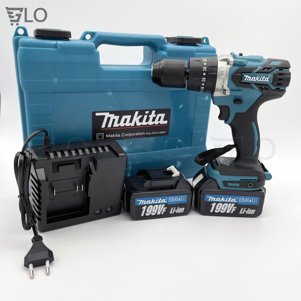 Máy Khoan Pin 199v Makita 3 Chức Năng Có Búa, Động Cơ Không Chổi Than