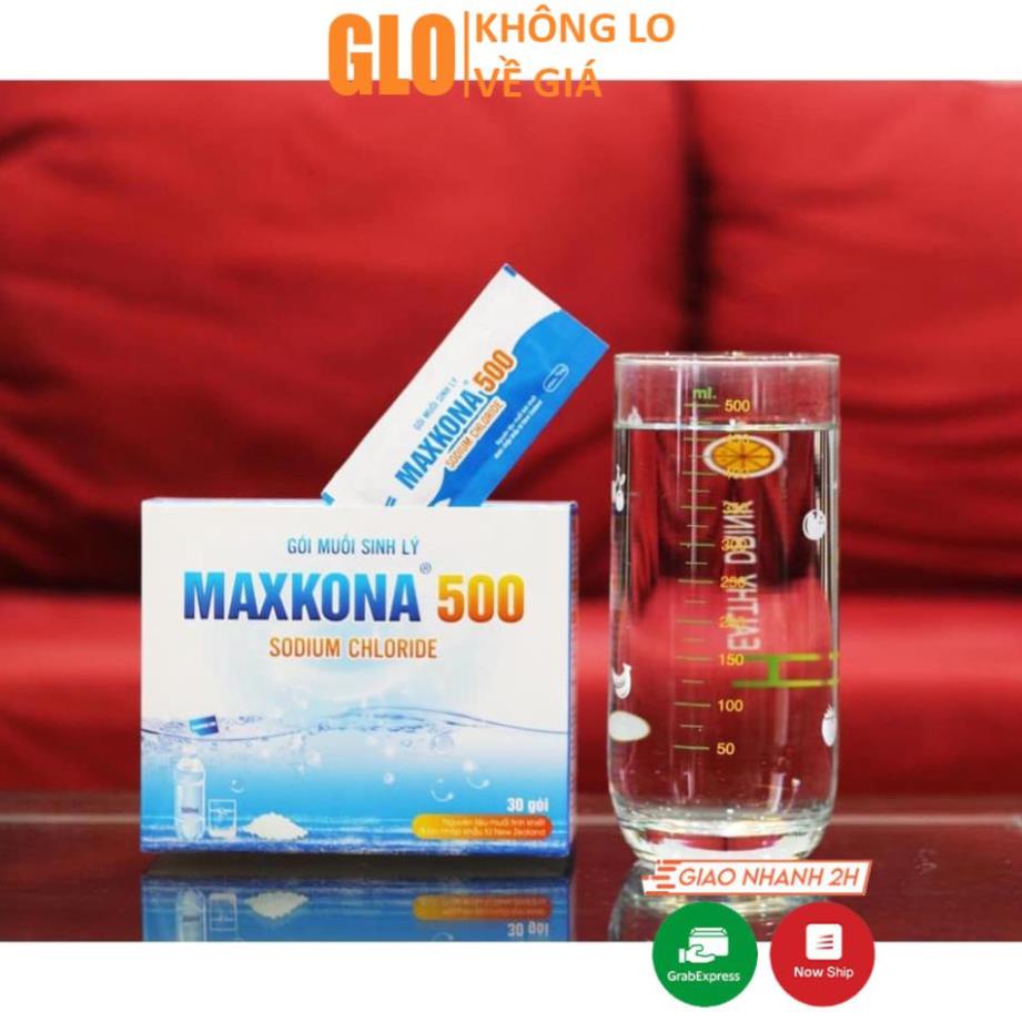 Gói Muối Sinh Lý MAXKONA 500, Gói Pha Để Súc Họng, Súc Miệng, Rửa Mũi Xoang