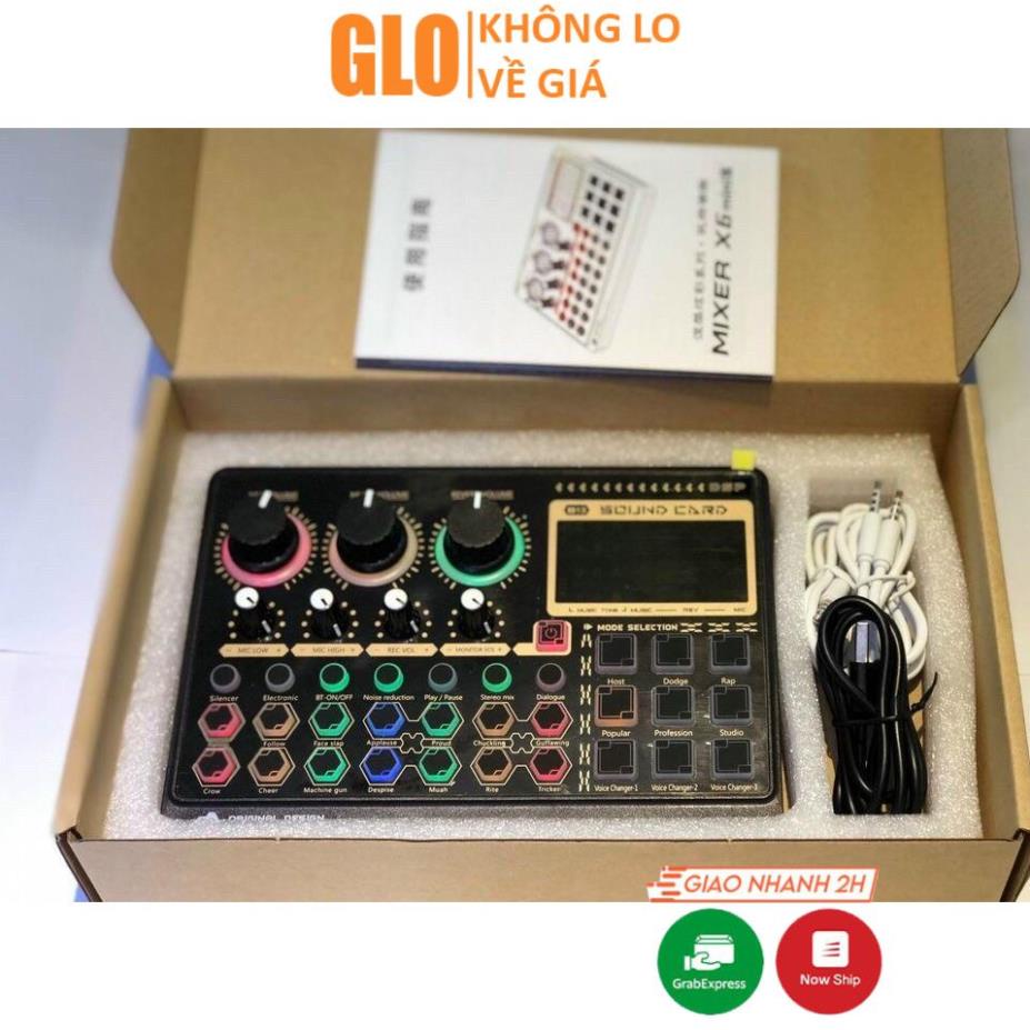 Bộ Sound Card Thu Âm Mixer X6 Mini Bluetooth, Chuyên Thu Âm, Hát Karaoke, Livetream Fb, Shopee, Bán Hàng Online