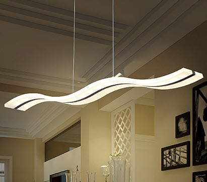 Đèn thả trần đơn lượn sóng DTYD07 chất liệu Acrylic