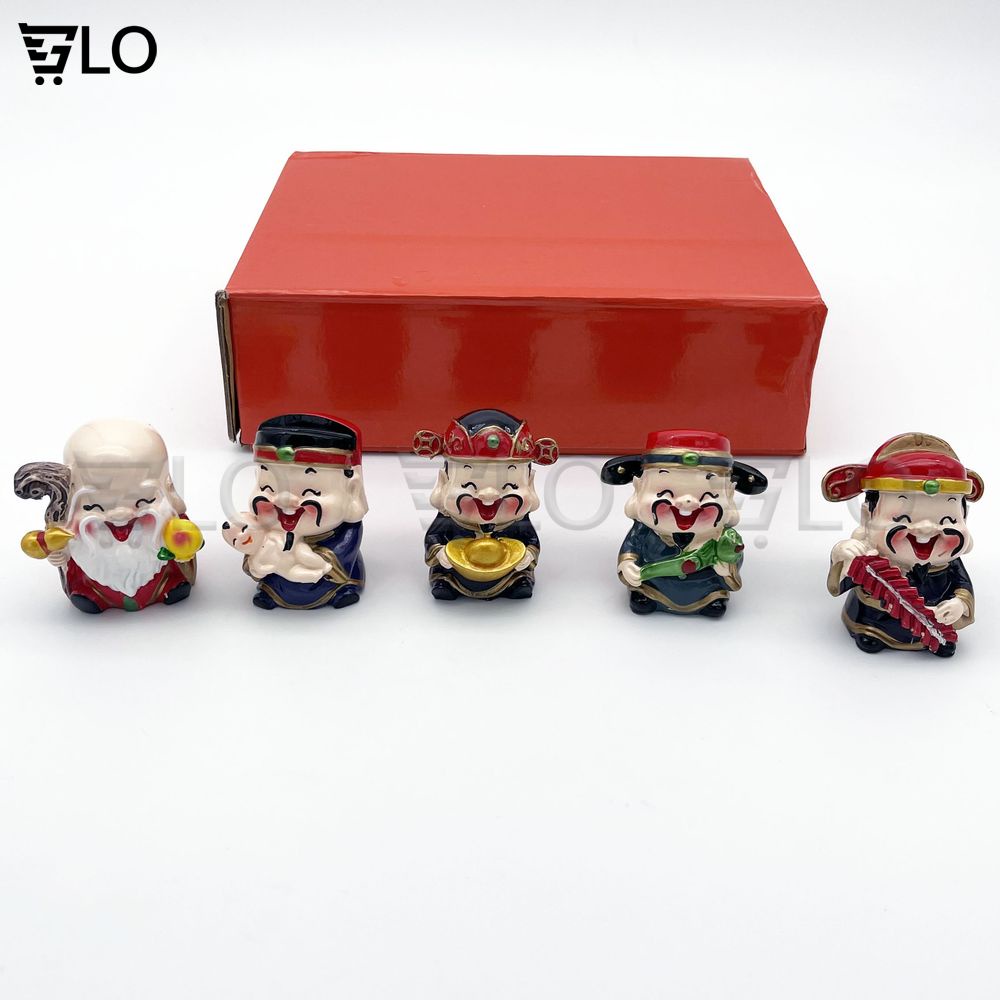 Bộ Tượng 5 Ông Thần Tài May Mắn Phong Thủy Gloshop