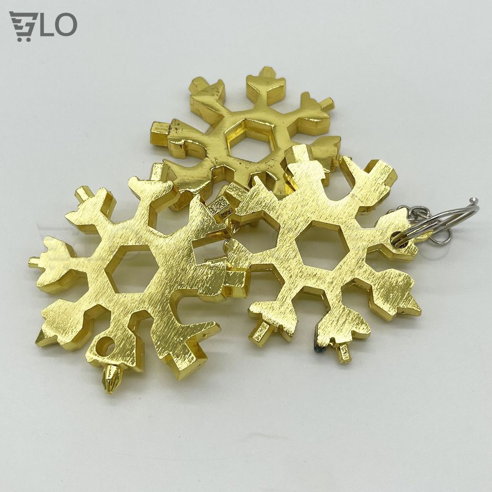 Móc Khóa Cờ Lê Thép Đa Năng 18 In 1, Hình Bông Tuyết Bát Giác Đa Chức Năng Nhỏ Gọn Bỏ Túi, Lục Giác Cầm Tay