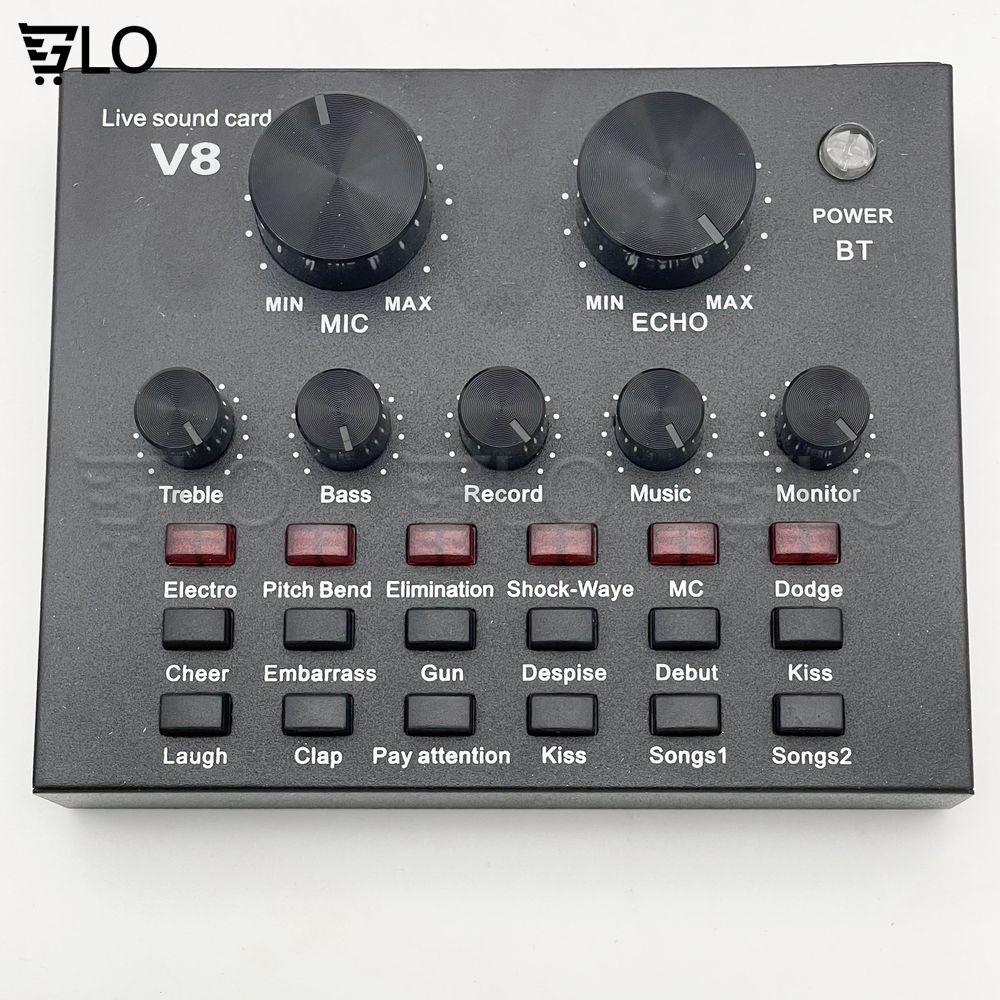 Sound Card V8 Bluetooth, Chuyên Hát Thu Âm, Livestream, Karaoke