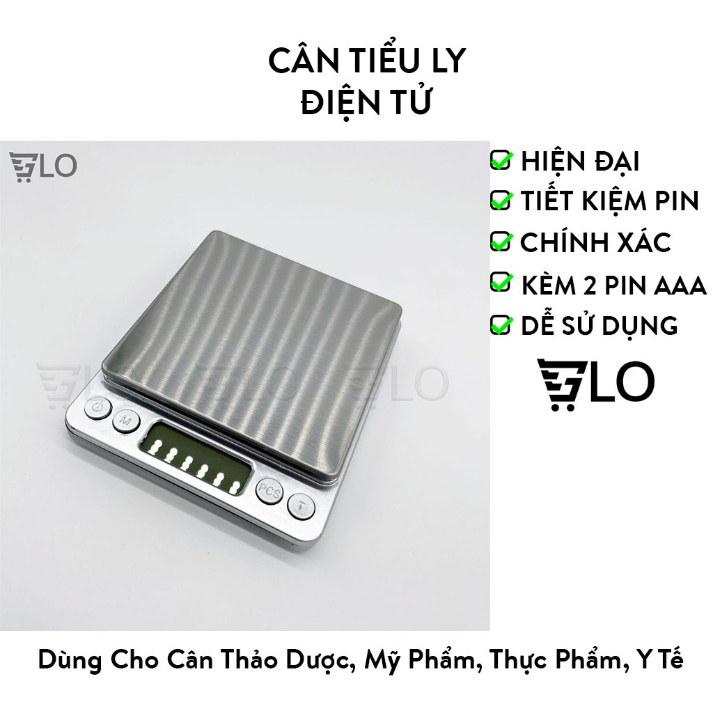 Cân Tiểu Ly 0.5Kg/1Kg/3Kg Cao Cấp Độ Chính Xác Cao(Tặng Kèm 2 Pin AAA, 2 Khay Nhựa)