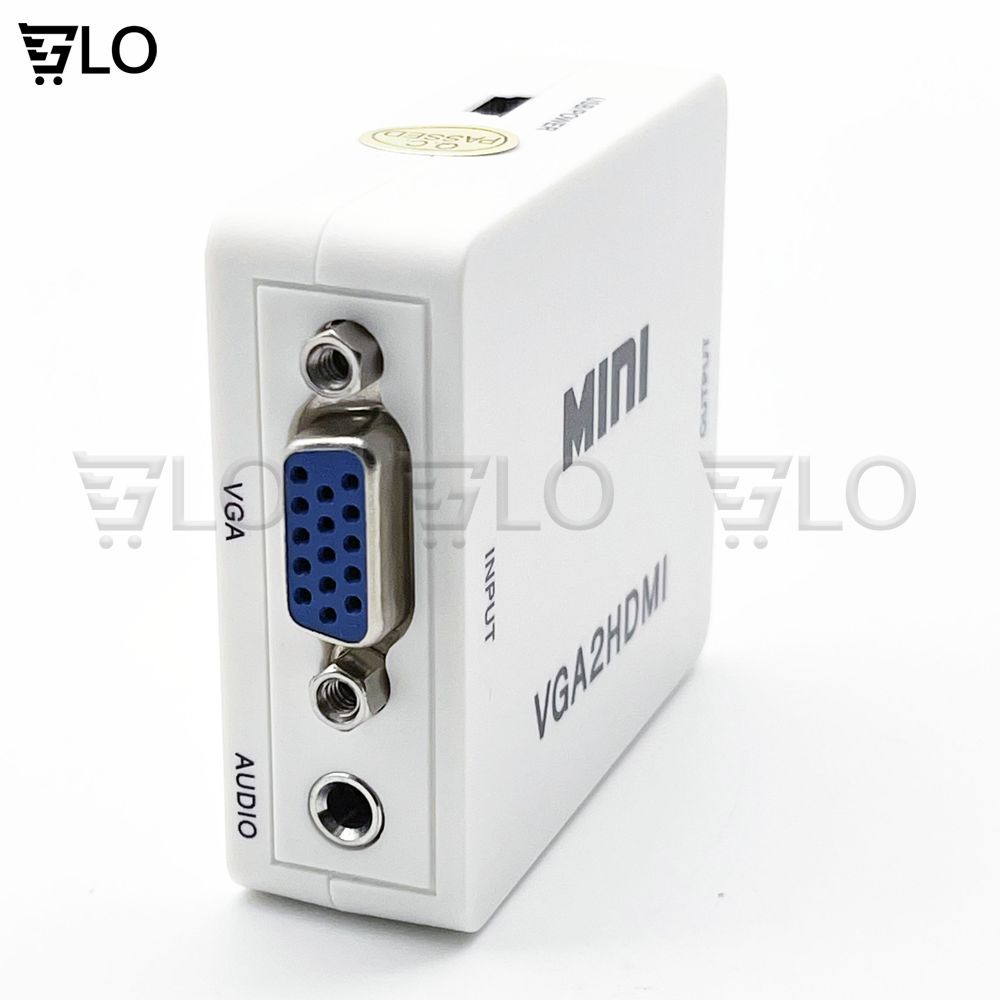 Box Chuyển VGA Sang HDMI HD Mini, Bộ Adapter Chuyển VGA Ra HDMI