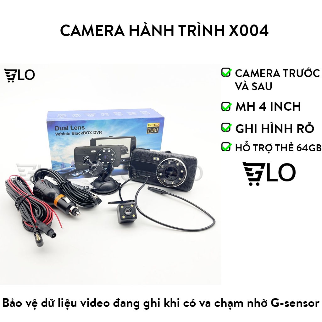 Camera Hành Trình X004 Full HD 1080p, 2 Camera Trước Và Sau