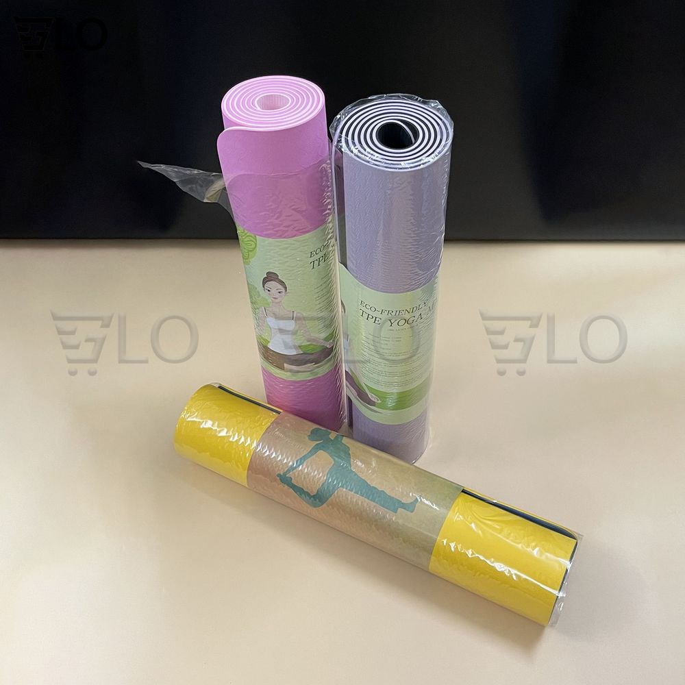 Thảm Tập Yoga Gym Định Tuyến TPE Cao Cấp 2 Lớp Dày 6mm-8mm, Chống Trơn Trượt, Không Mùi, Độ Bám Tốt