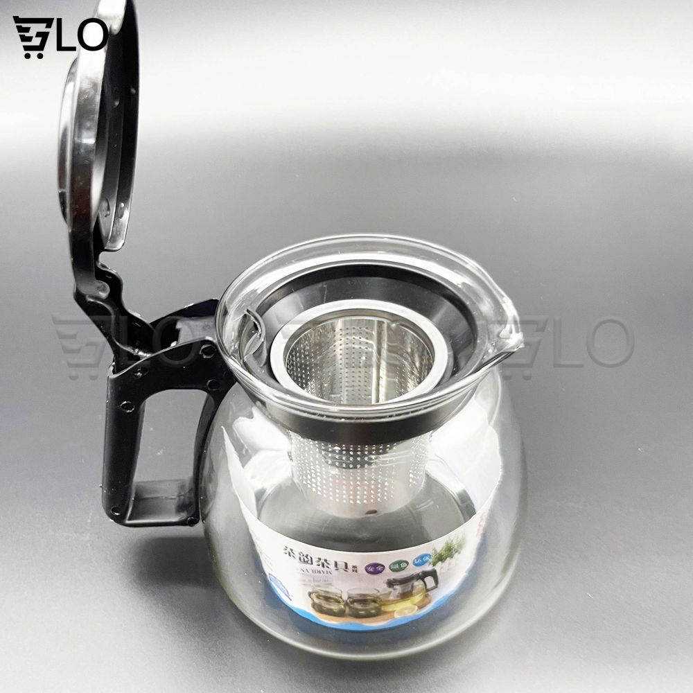 Bộ Bình Lọc Trà 700ml Thủy Tinh Kèm 4 Ly Tiện Dụng