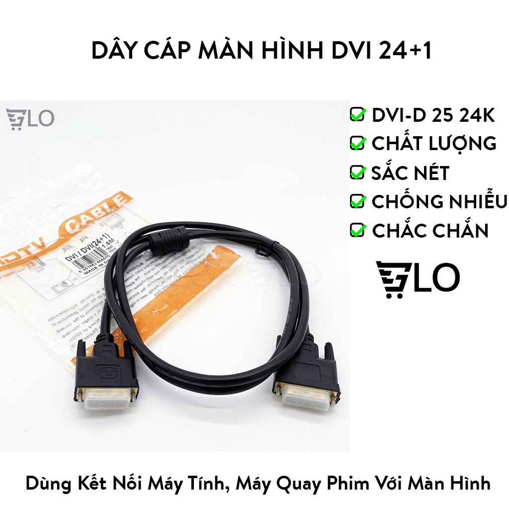 Dây cáp Màn Hình DVI 24+1 1.5m hàng loại 1 Chống Nhiễu