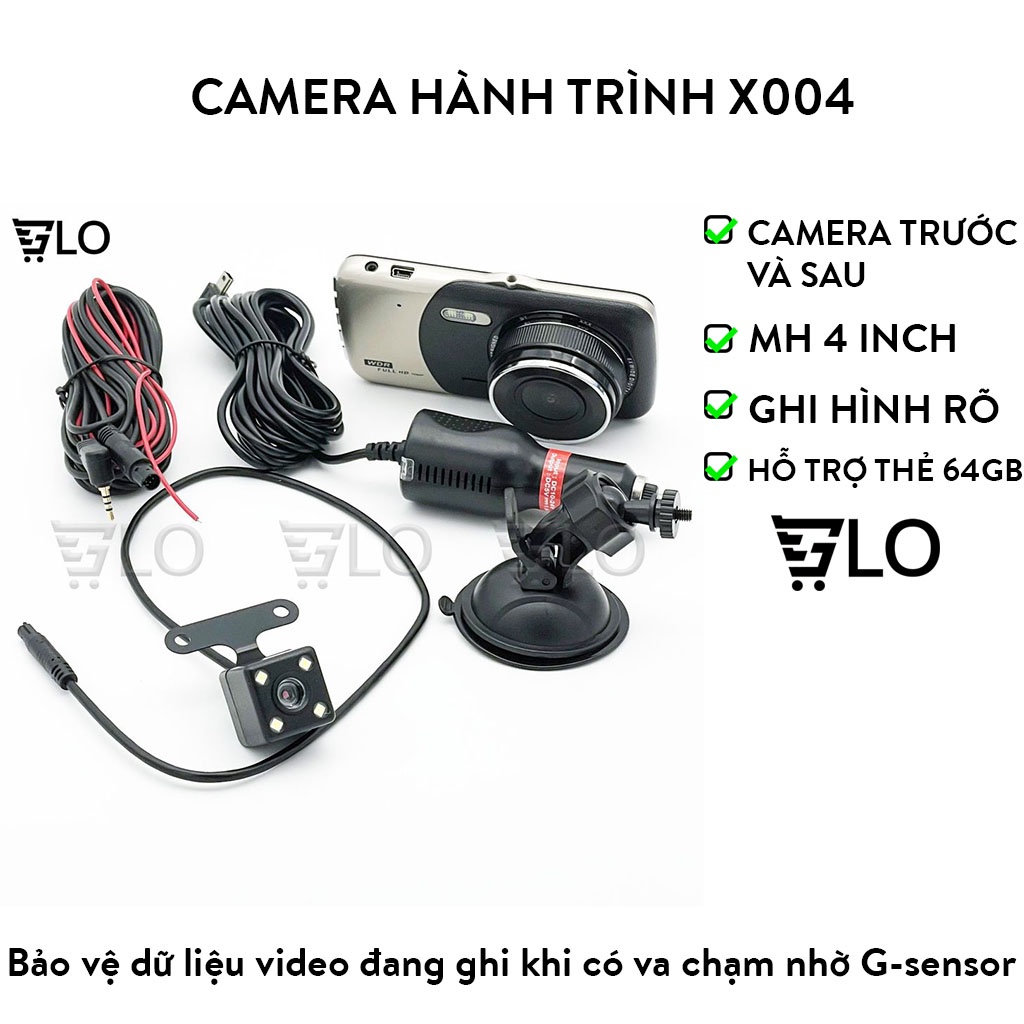 Camera Hành Trình X002 Trước Và Sau Cho Xe Hơi, Xe Tải