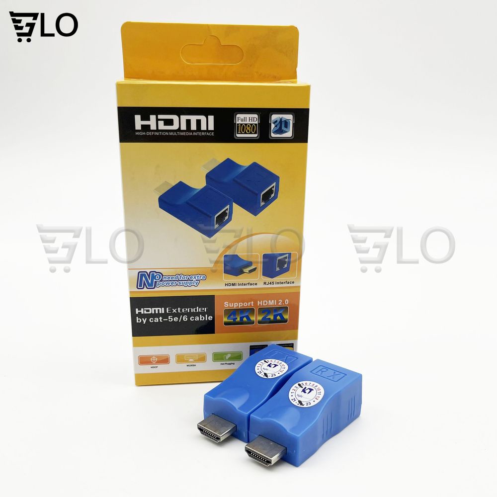 Bộ Thiết Bị Nối Dài HDMI Bằng Dây Lan 30-60m (Hdmi Extender 60m) - Bộ Kích Tín Hiệu HDMI Chống Nhiễu Cực Tốt