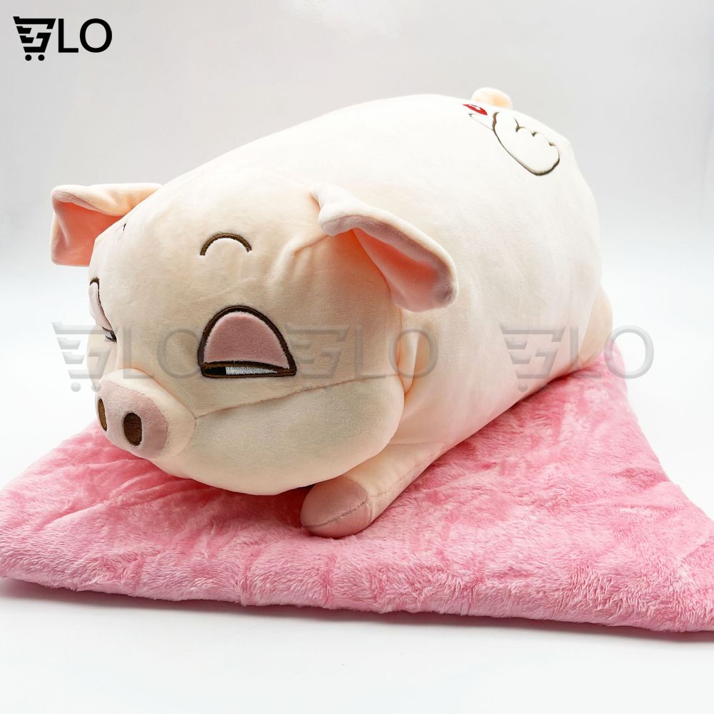 Bộ Set Chăn Gối Văn Phòng 2 In 1 Hình Heo Dễ Thương