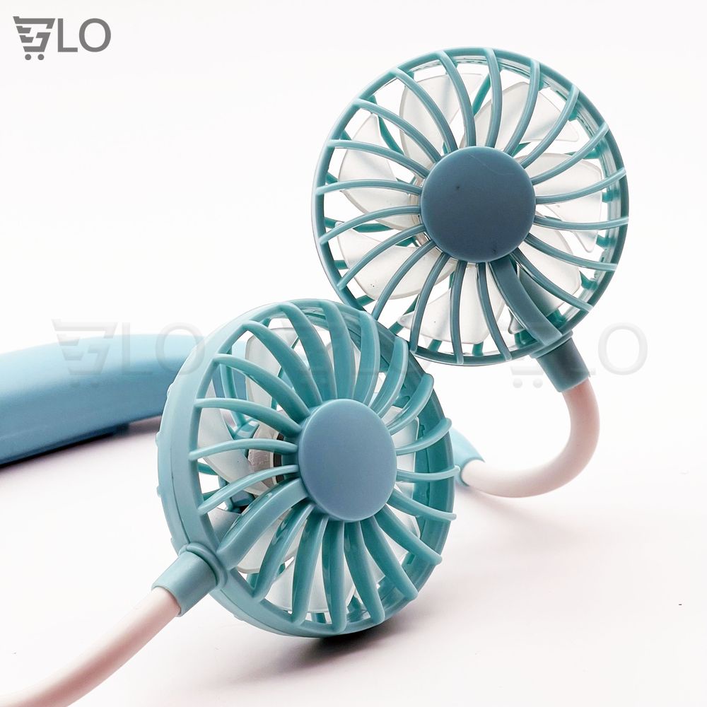 Quạt Đeo Cổ Mini, Quạt Treo Cổ Có Cánh 3 Tốc Độ, Có Sạc Chính Hãng, Hiện Đại, Biên Độ Thổi 360 Độ